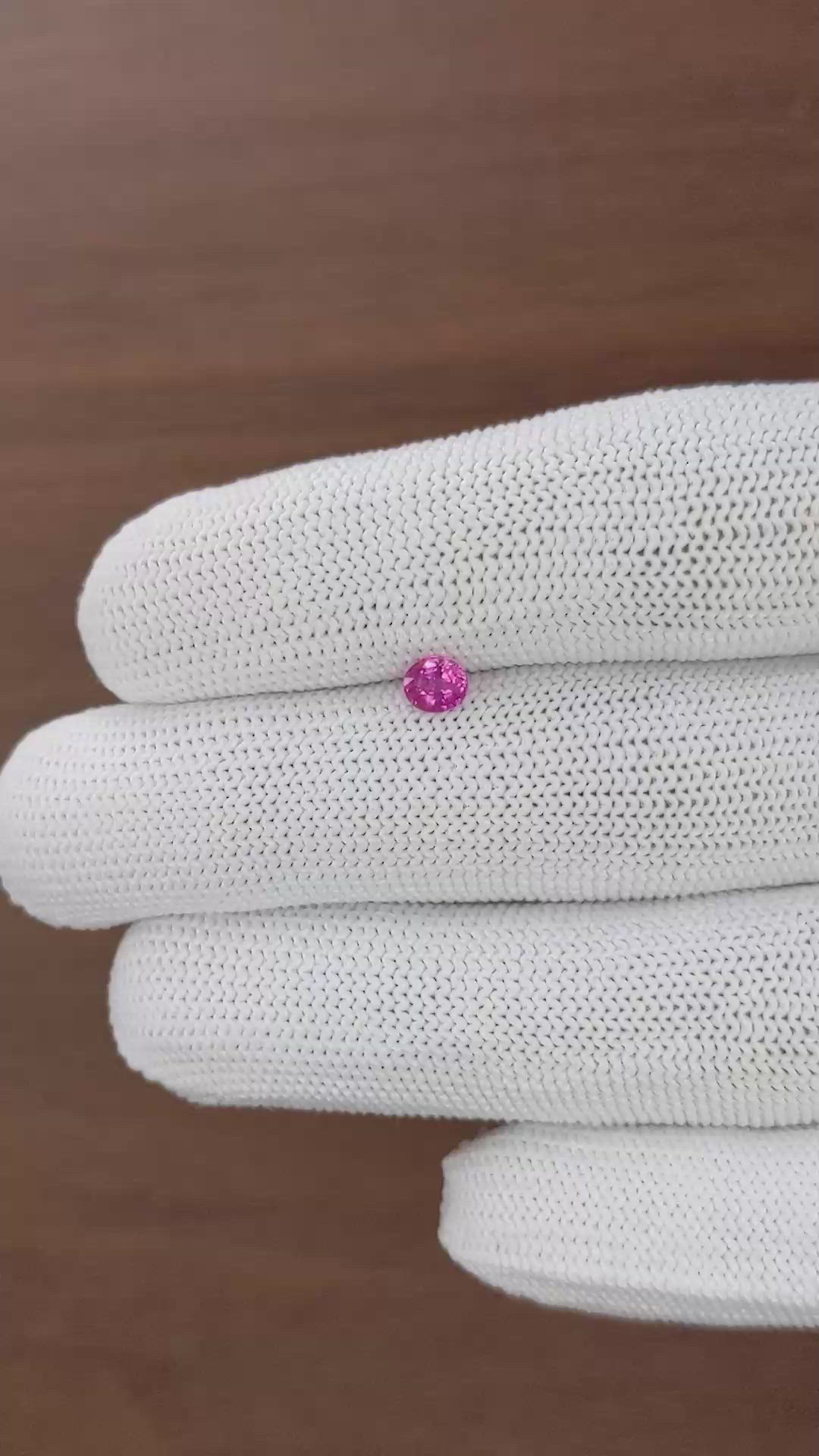0.40 Ct. Purplish Pink Sapphire from Mozambique Size Video