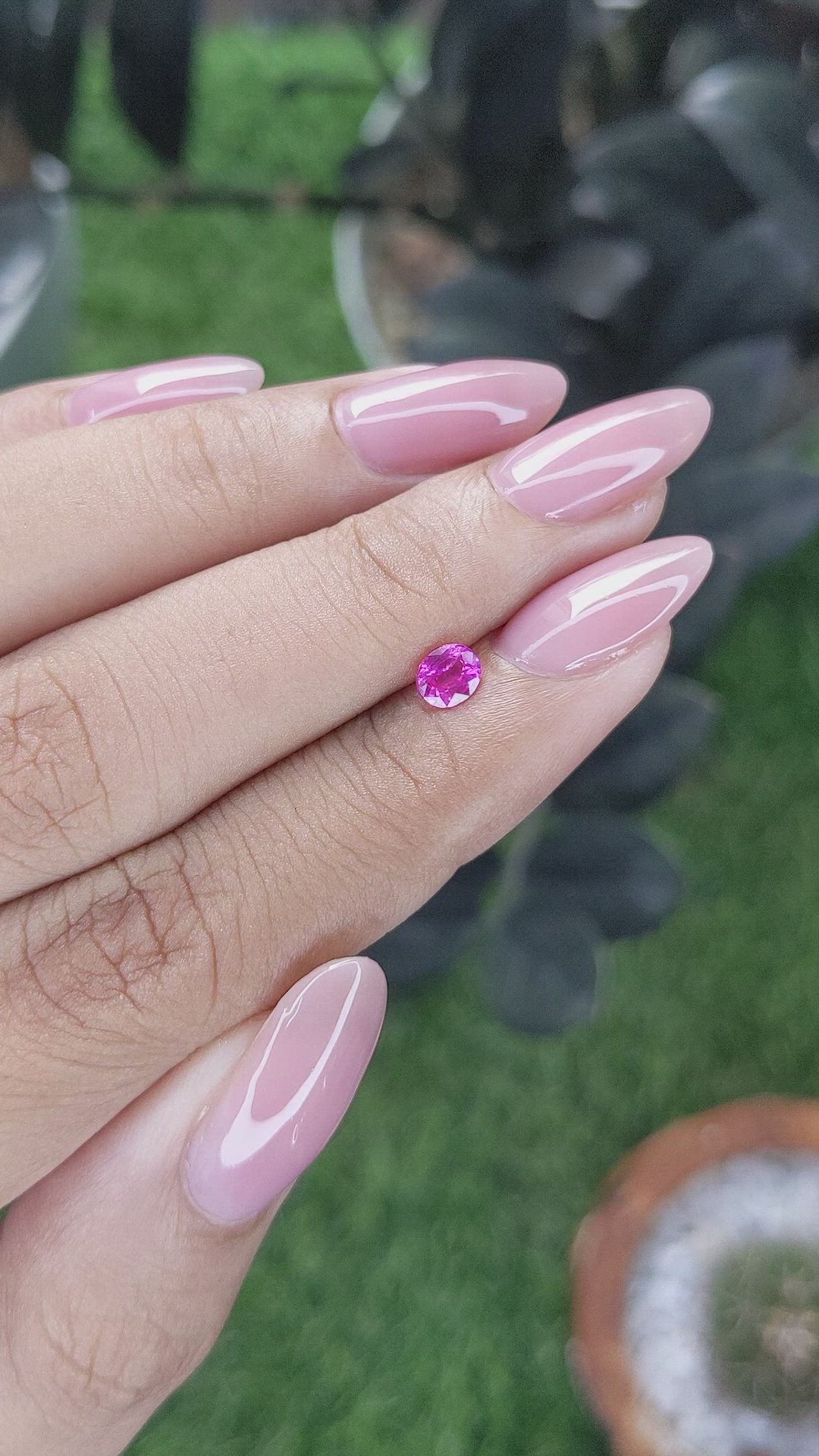 0.40 Ct. Purplish Pink Sapphire from Mozambique Size Video