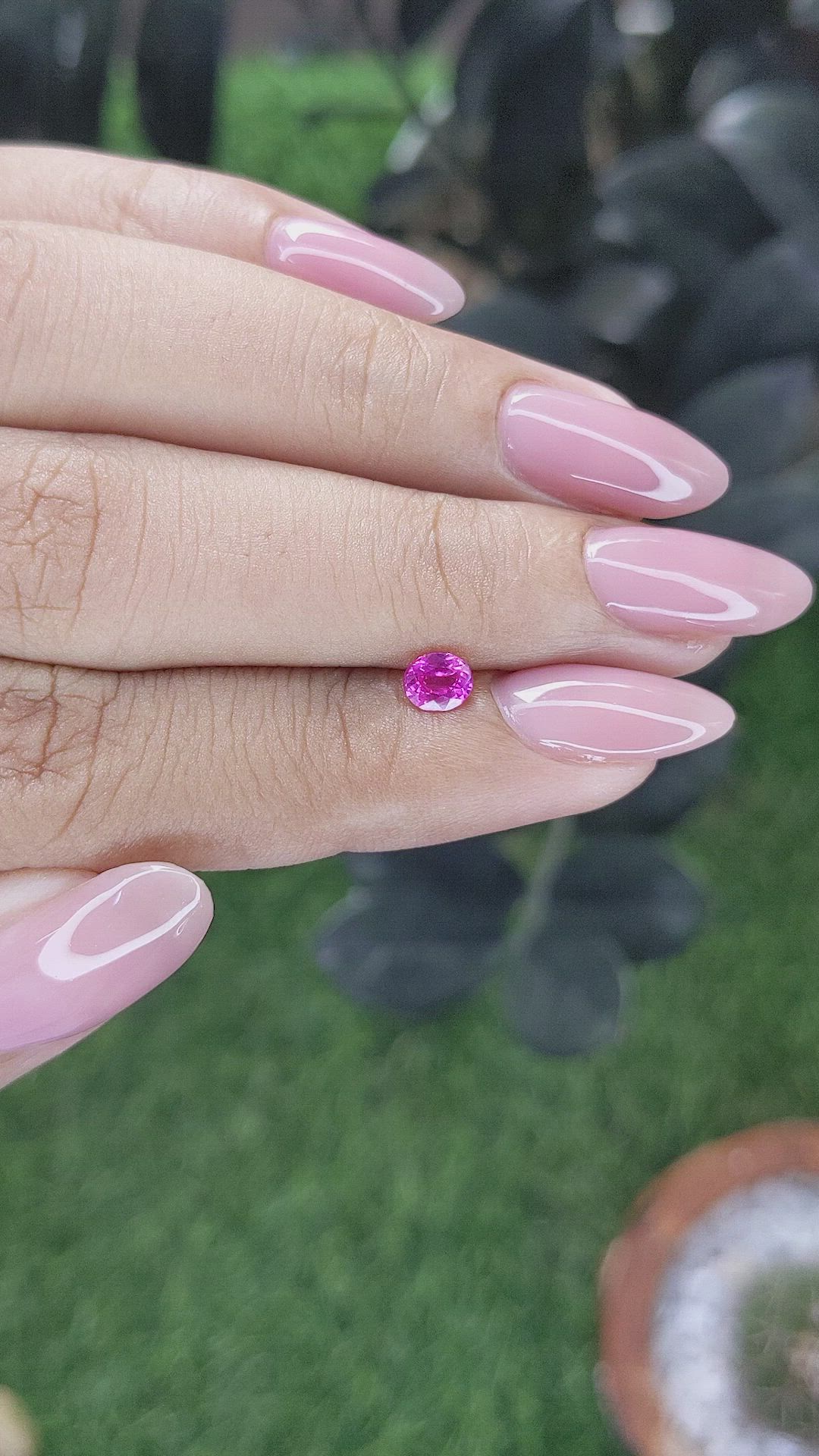 0.40 Ct. Purplish Pink Sapphire from Mozambique Size Video