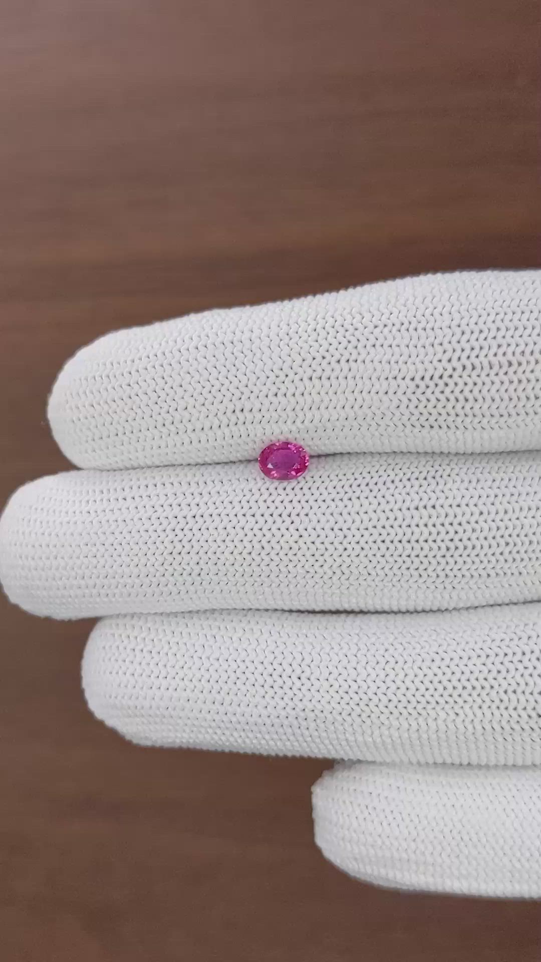 0.45 Ct. Purplish Pink Sapphire from Mozambique Size Video