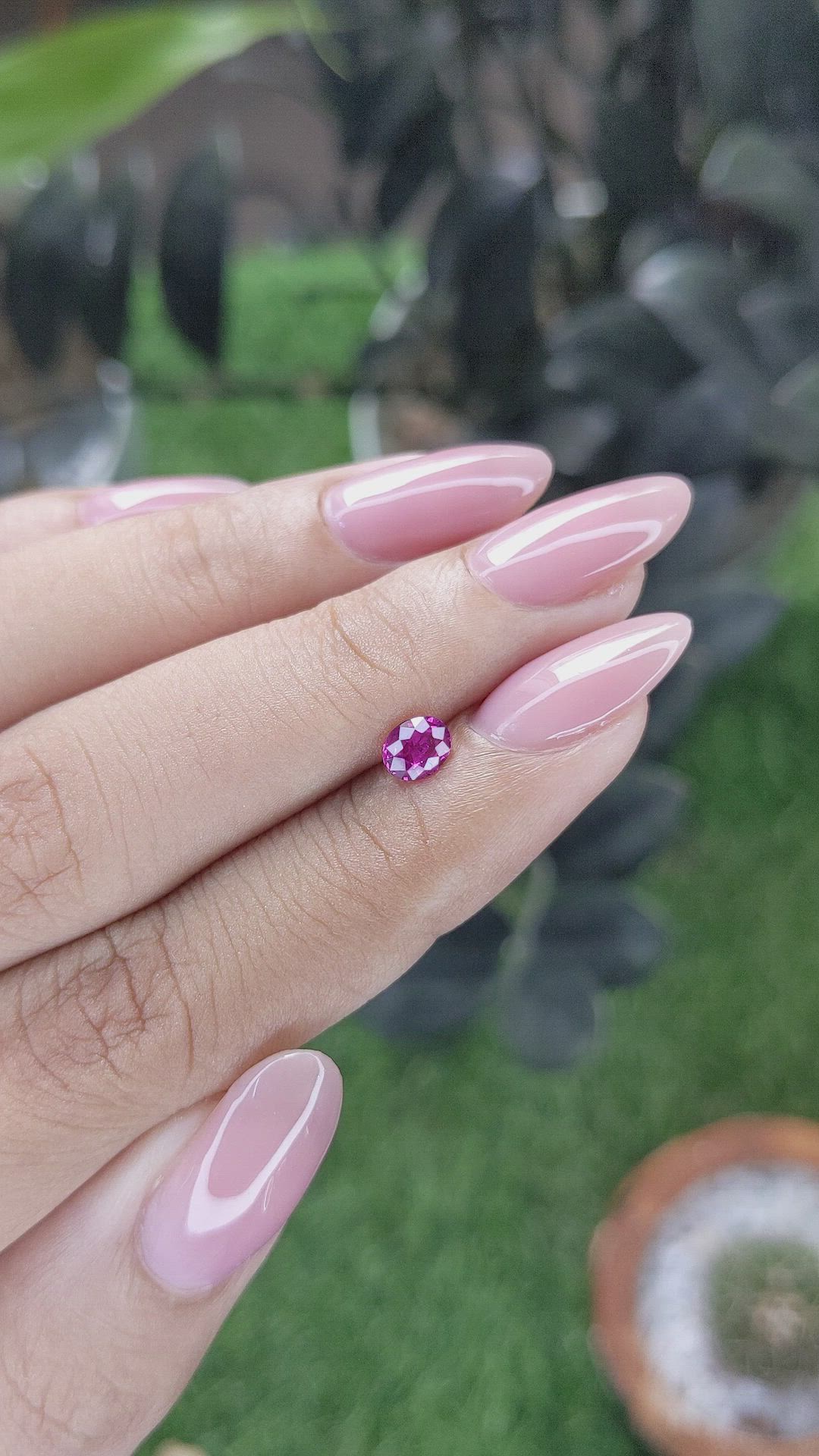 0.46 Ct. Pinkish Purple Sapphire from Mozambique Size Video