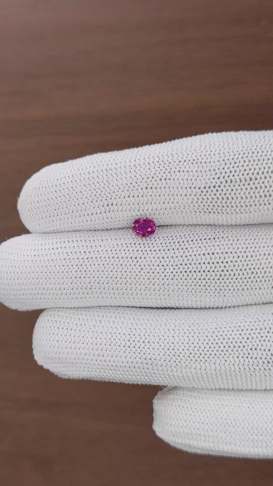 0.46 Ct. Pinkish Purple Sapphire from Mozambique Size Video