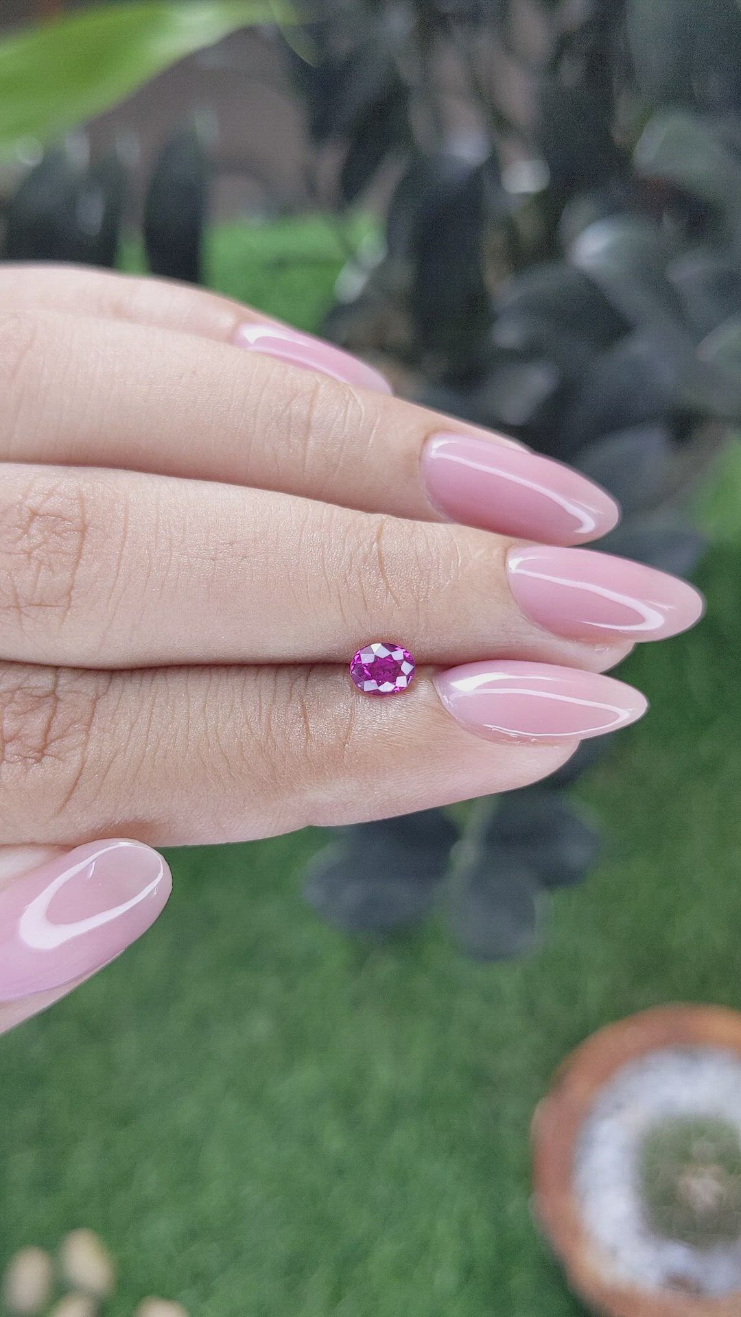 0.46 Ct. Pinkish Purple Sapphire from Mozambique Size Video