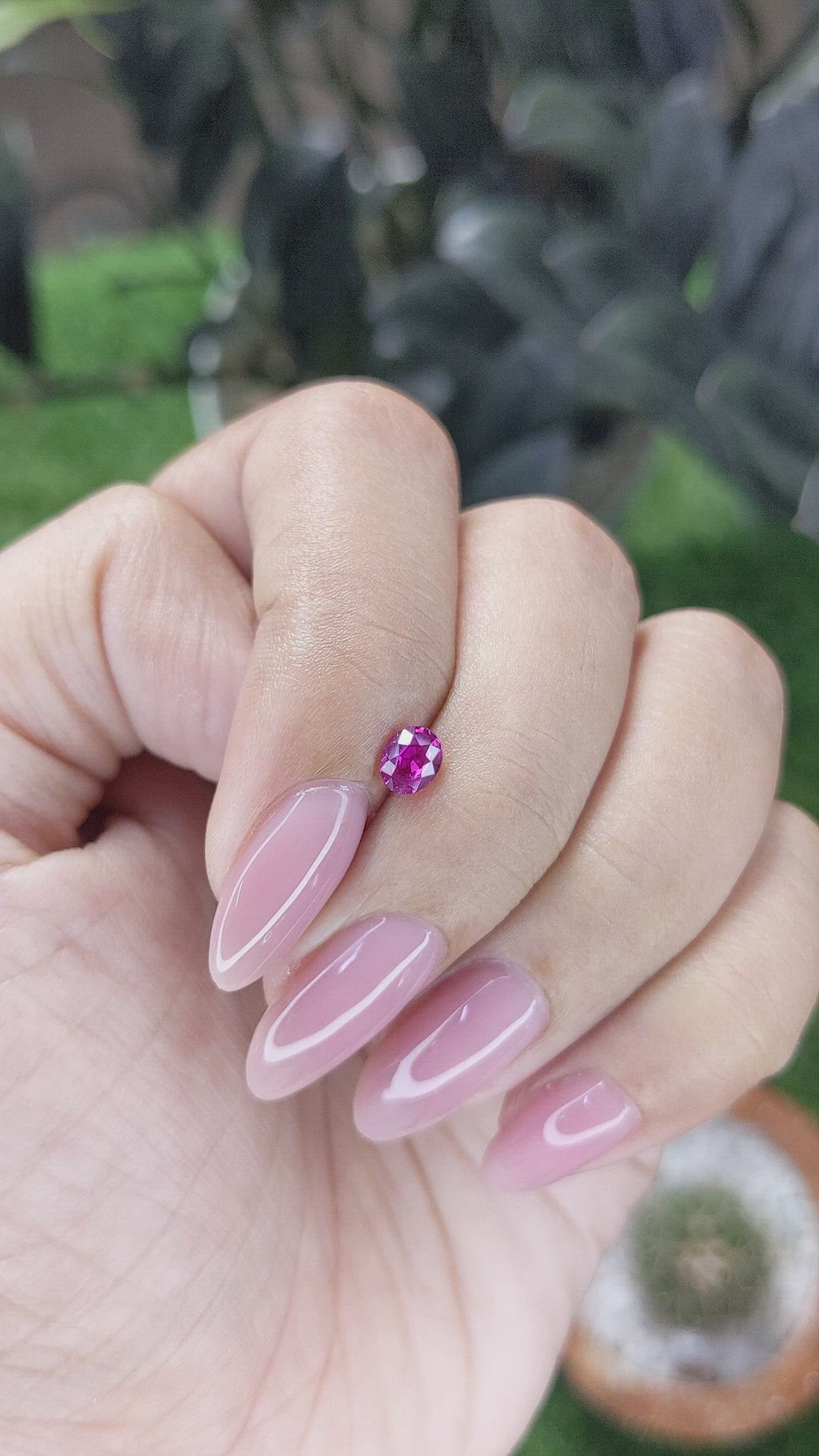 0.46 Ct. Pinkish Purple Sapphire from Mozambique Size Video