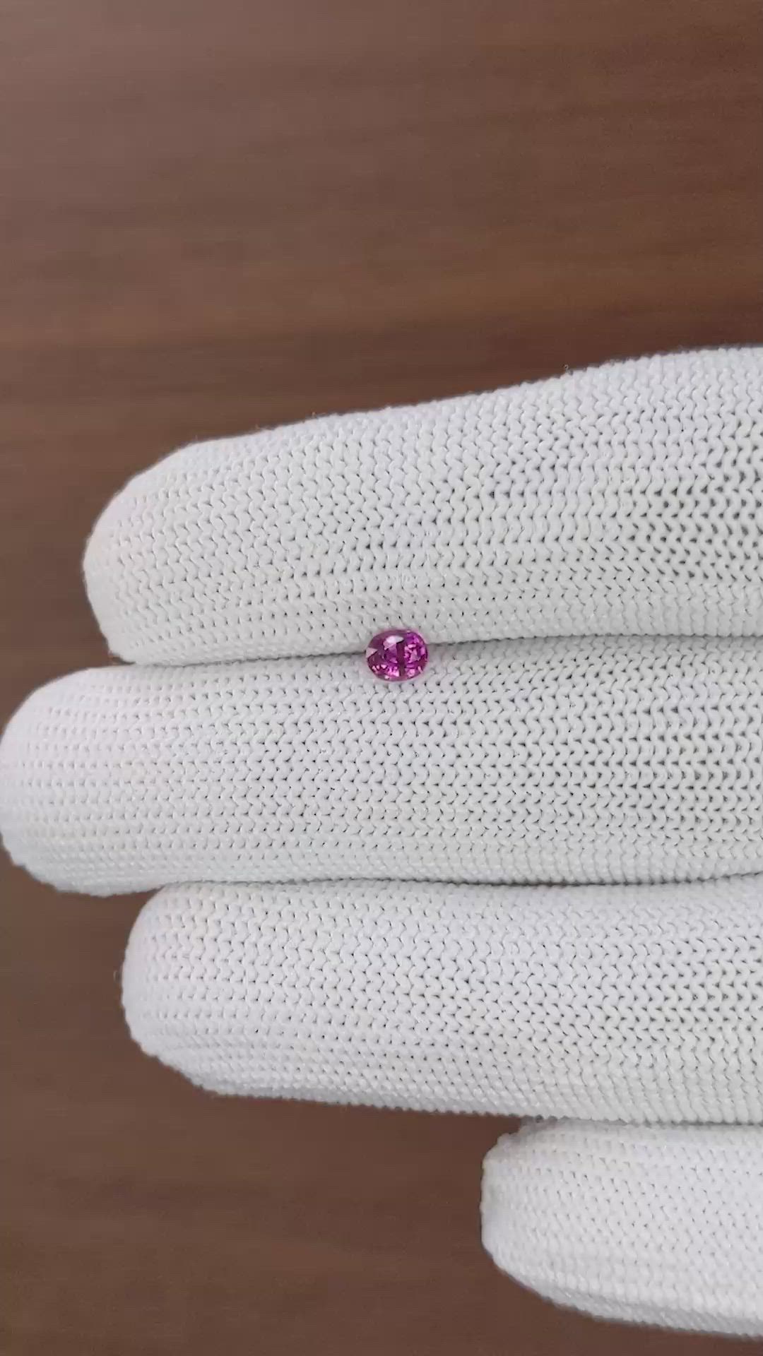 0.33 Ct. Pinkish Purple Sapphire from Mozambique Size Video