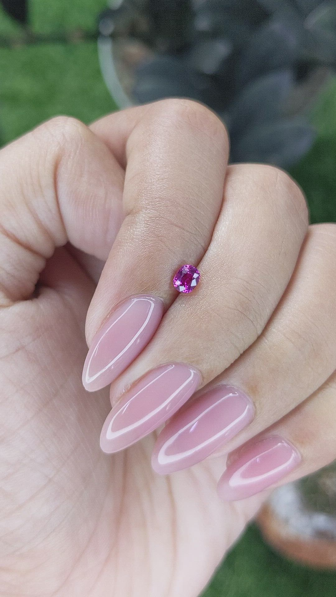 0.33 Ct. Pinkish Purple Sapphire from Mozambique Size Video