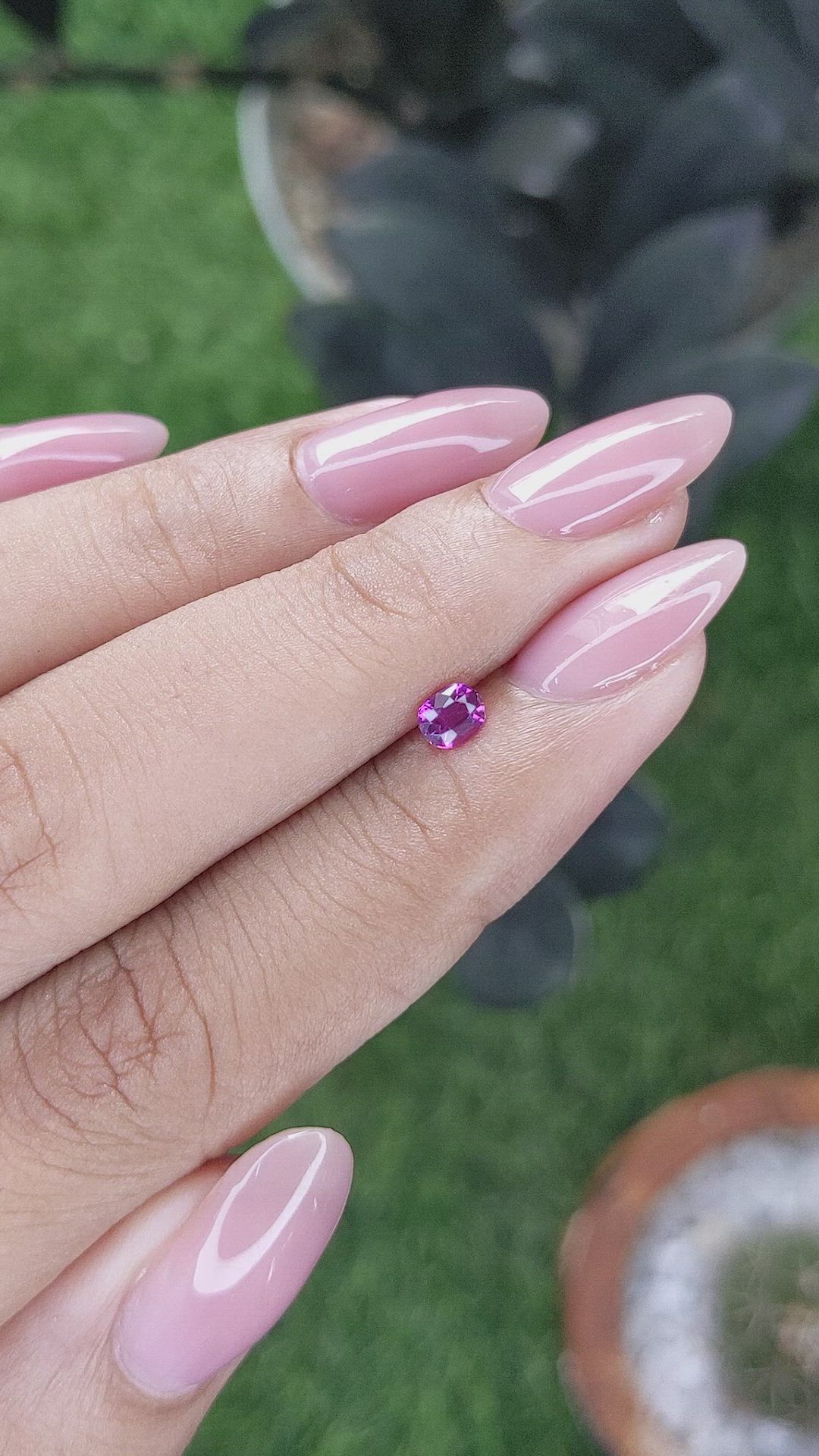 0.33 Ct. Pinkish Purple Sapphire from Mozambique Size Video