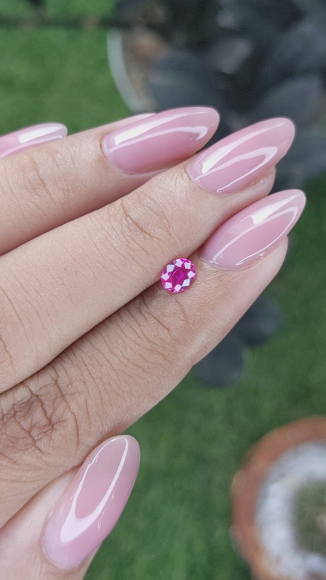 0.42 Ct. Purplish Pink Sapphire from Mozambique Size Video