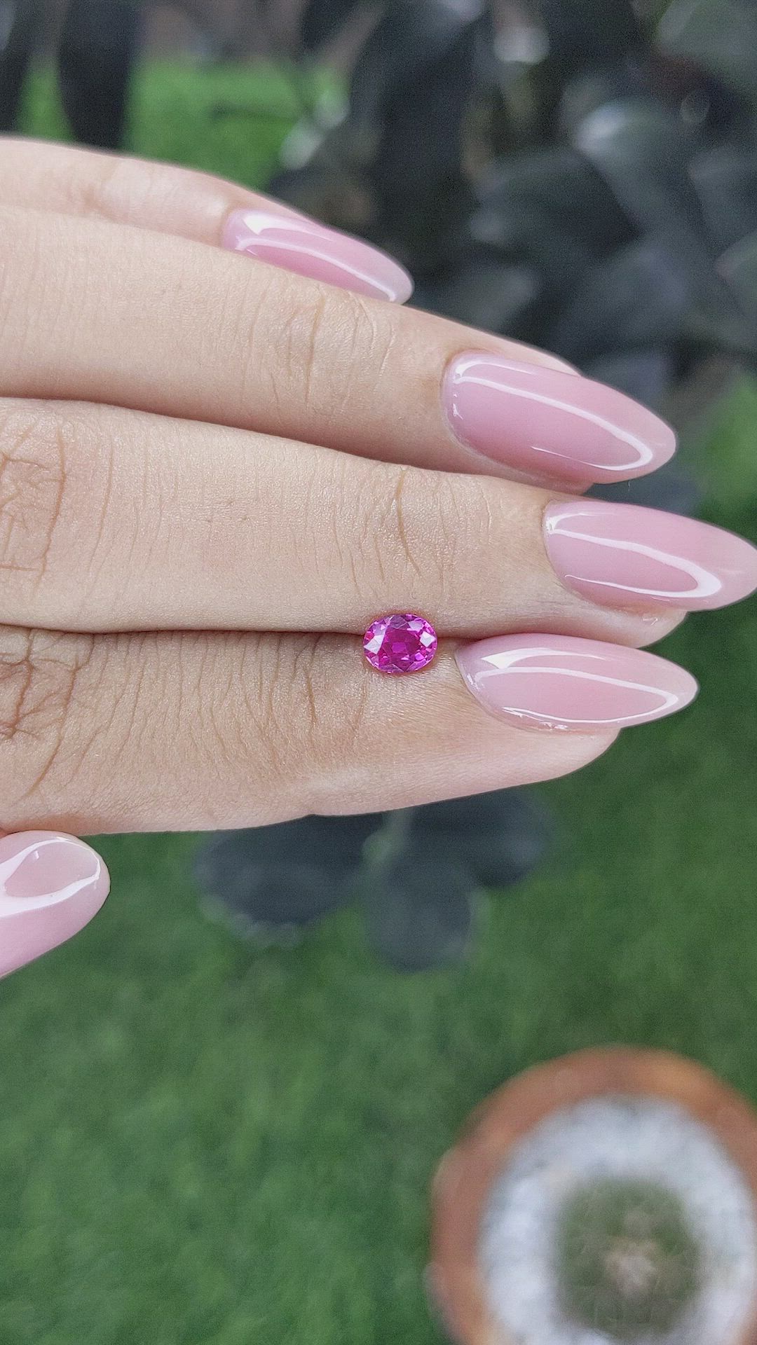0.42 Ct. Purplish Pink Sapphire from Mozambique Size Video