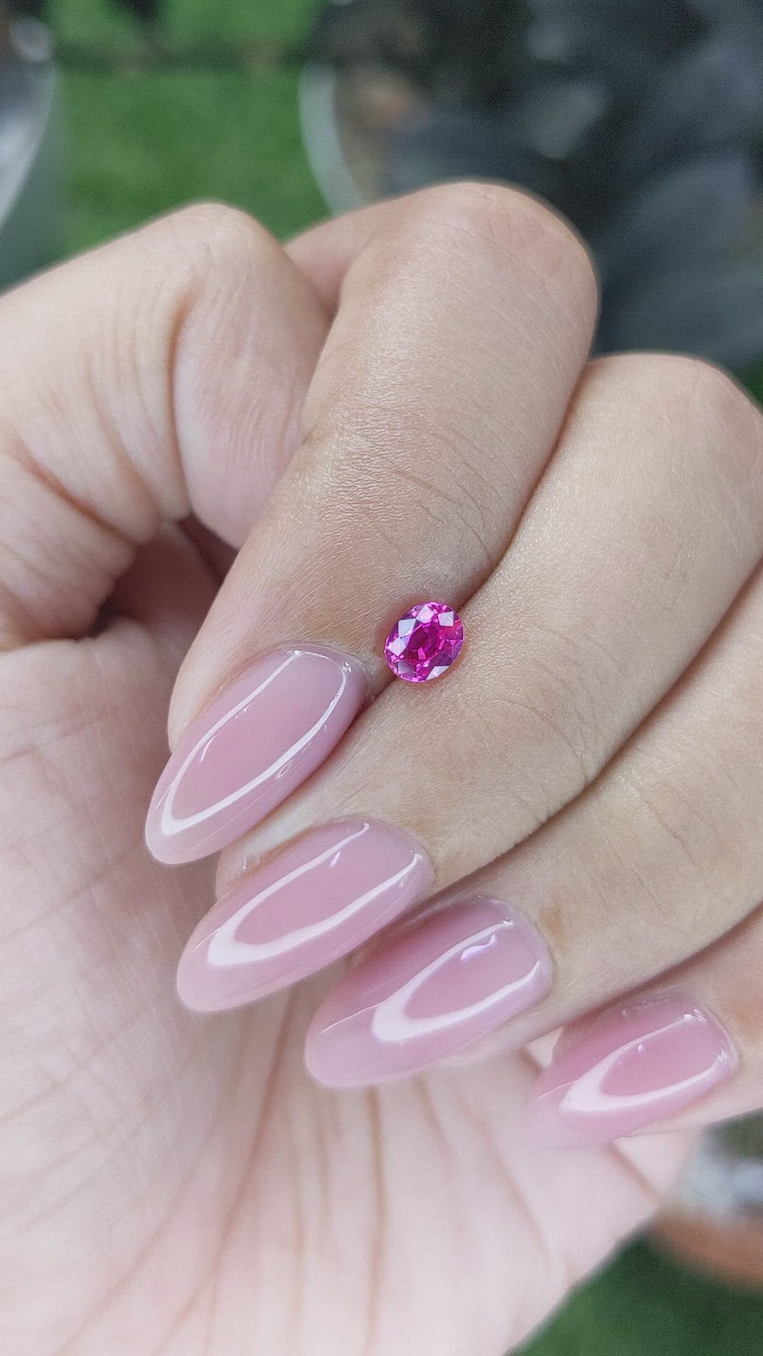 0.42 Ct. Purplish Pink Sapphire from Mozambique Size Video