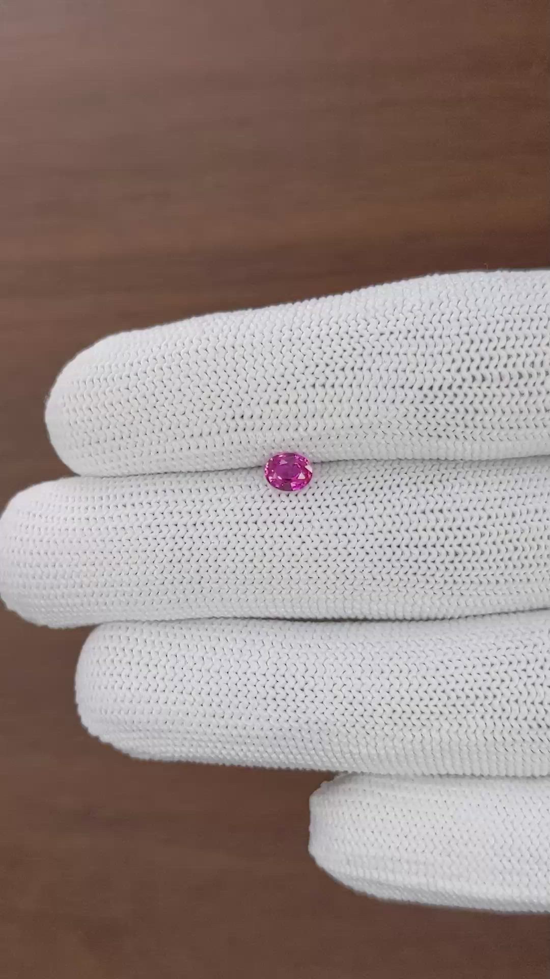 0.42 Ct. Purplish Pink Sapphire from Mozambique Size Video