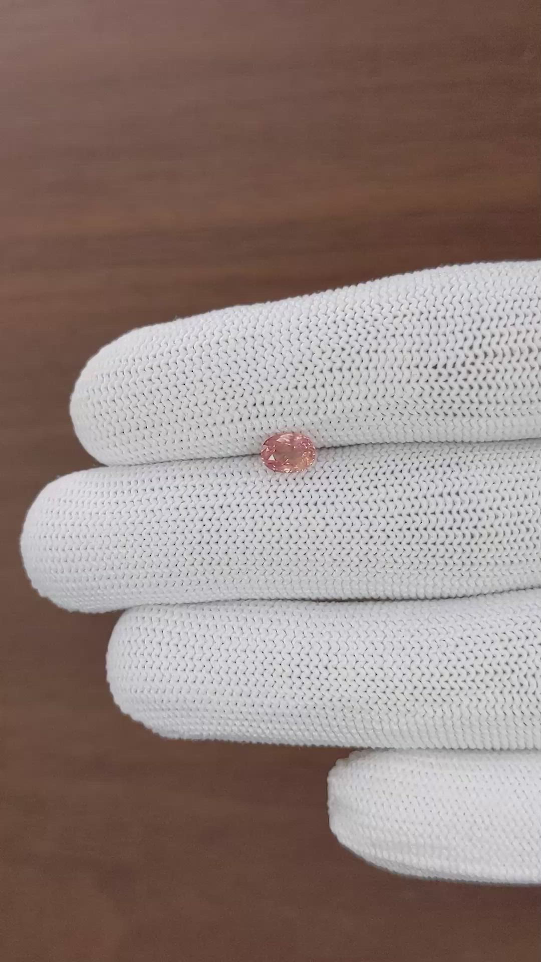 0.88 Ct. Padparadscha Sapphire from Tanzania Size Video