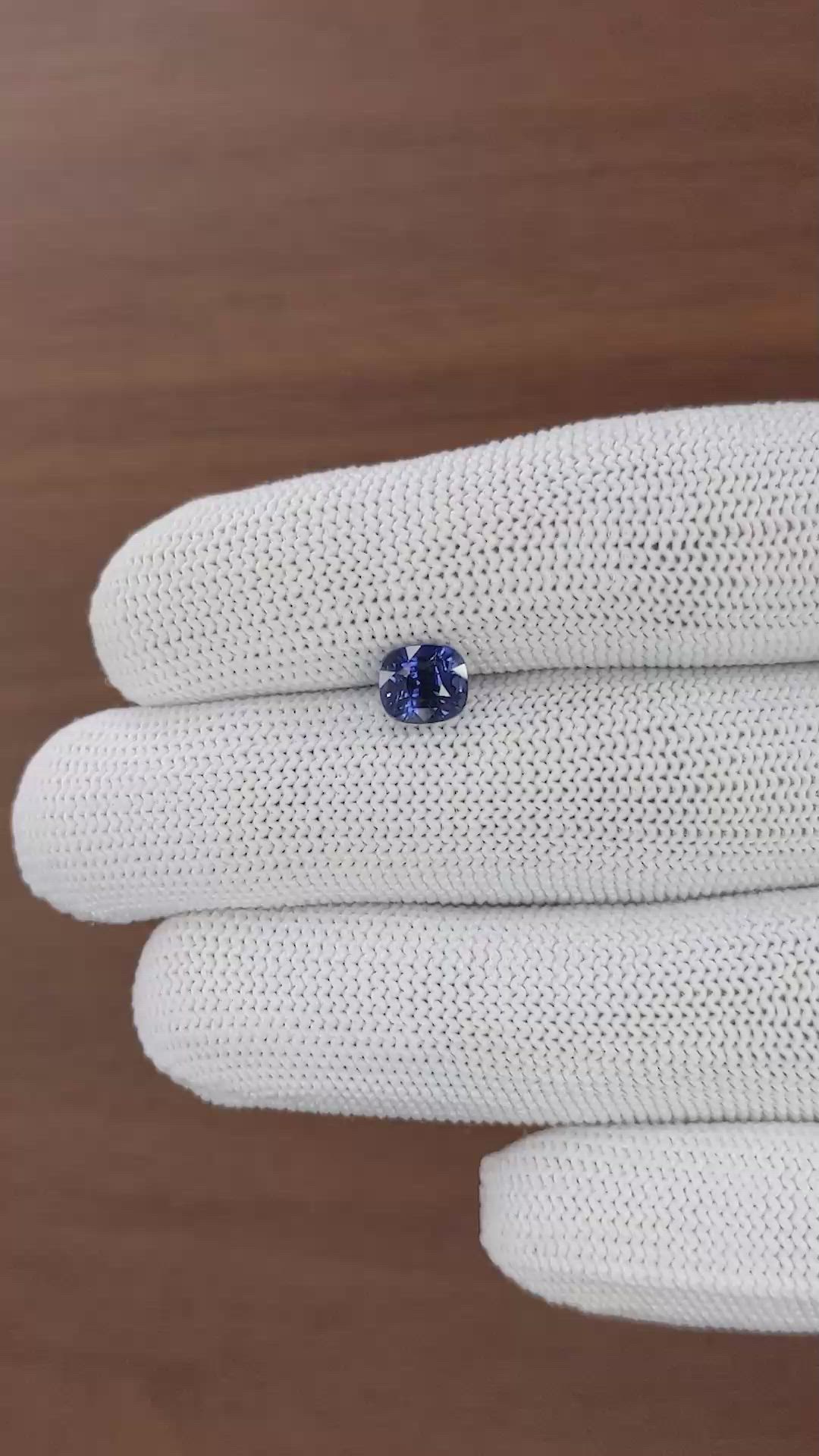 1.86 Ct. Purplish Blue Sapphire from Tanzania Size Video