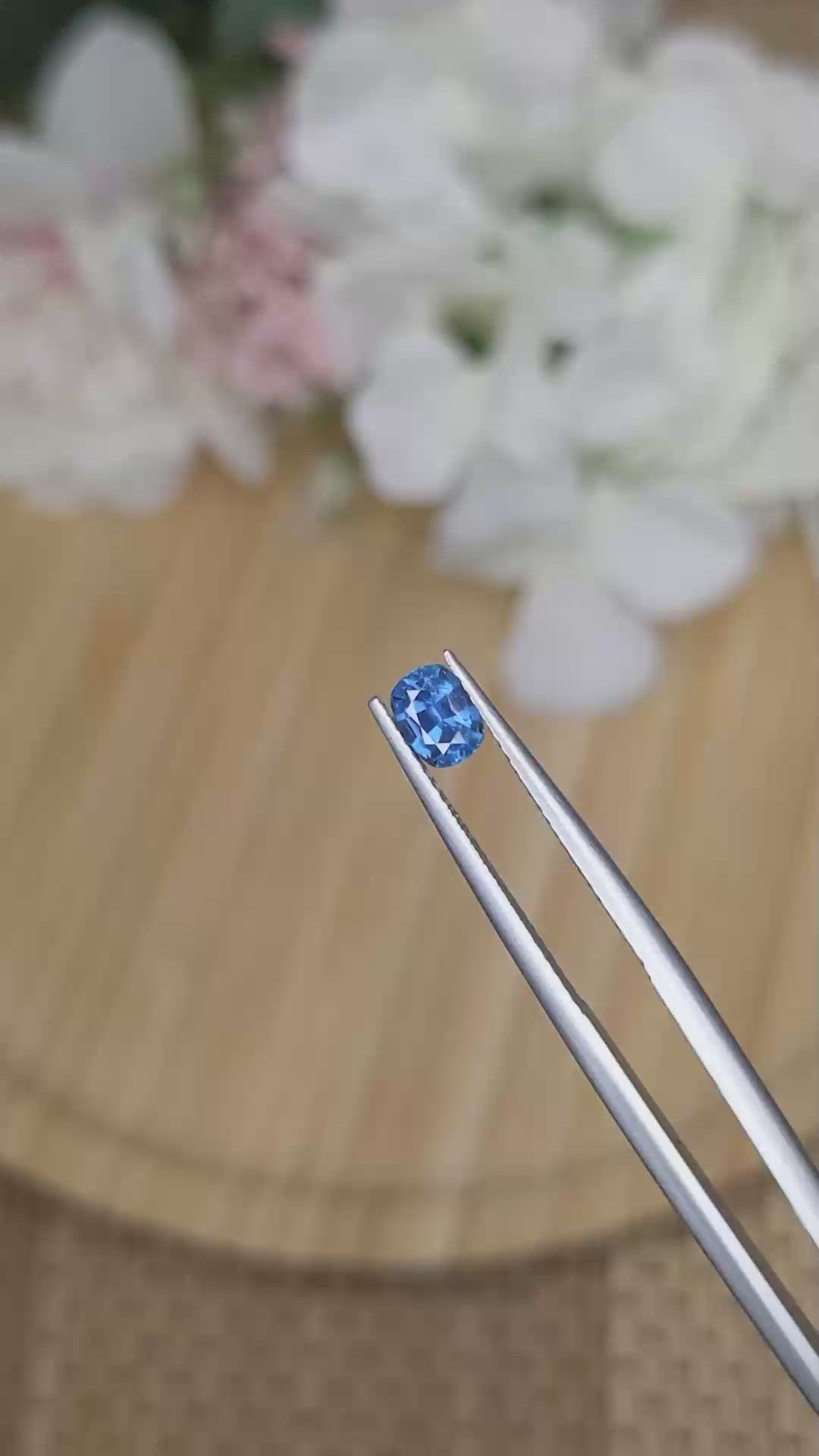 0.57 Ct. Blue Sapphire from Madagascar Size Video
