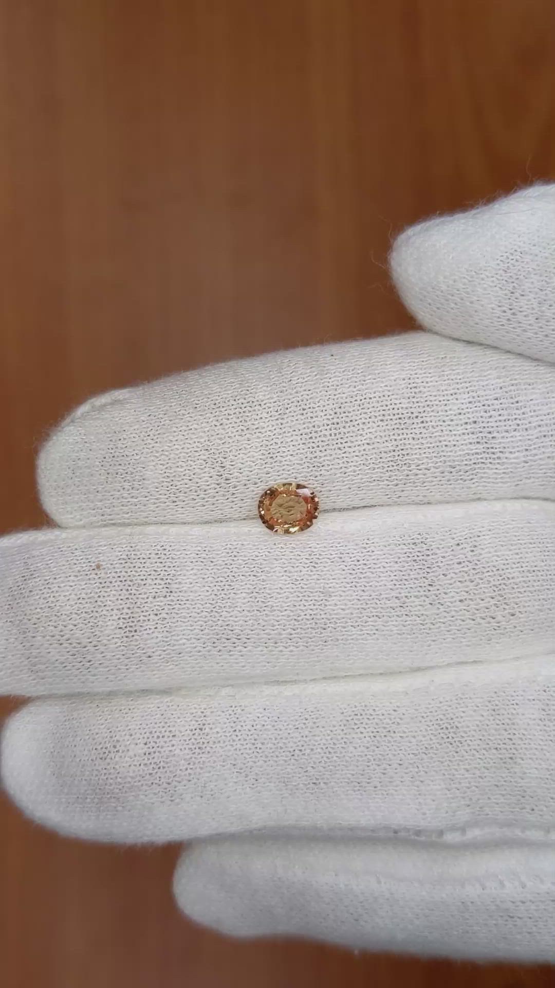 0.63 Ct. Padparadscha Sapphire from Ceylon (Sri Lanka) Size Video