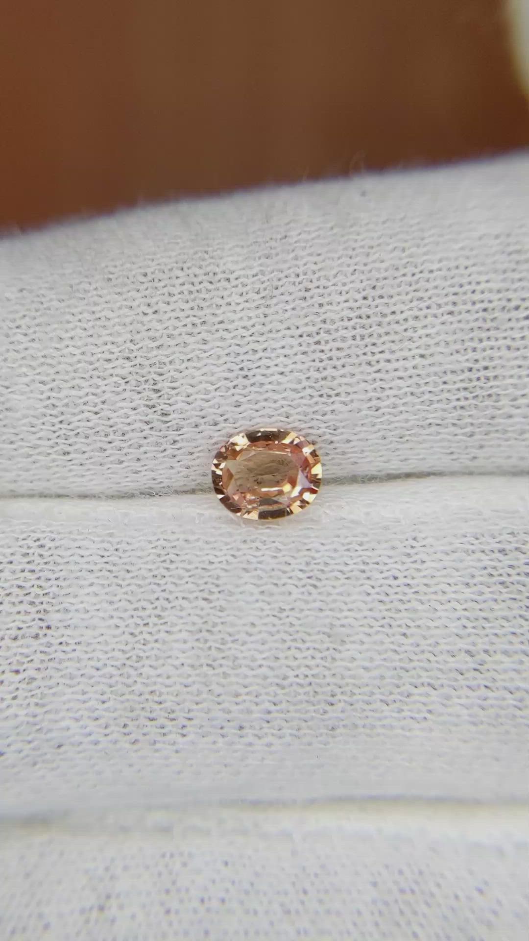 0.63 Ct. Padparadscha Sapphire from Ceylon (Sri Lanka) Size Video