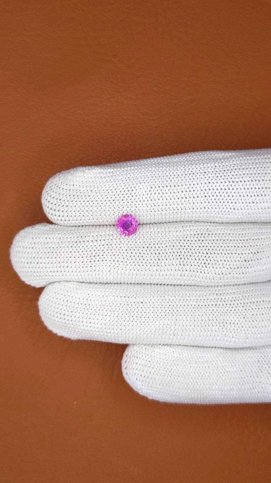 0.72 Ct. Pinkish Purple Sapphire from Ceylon (Sri Lanka) Size Video