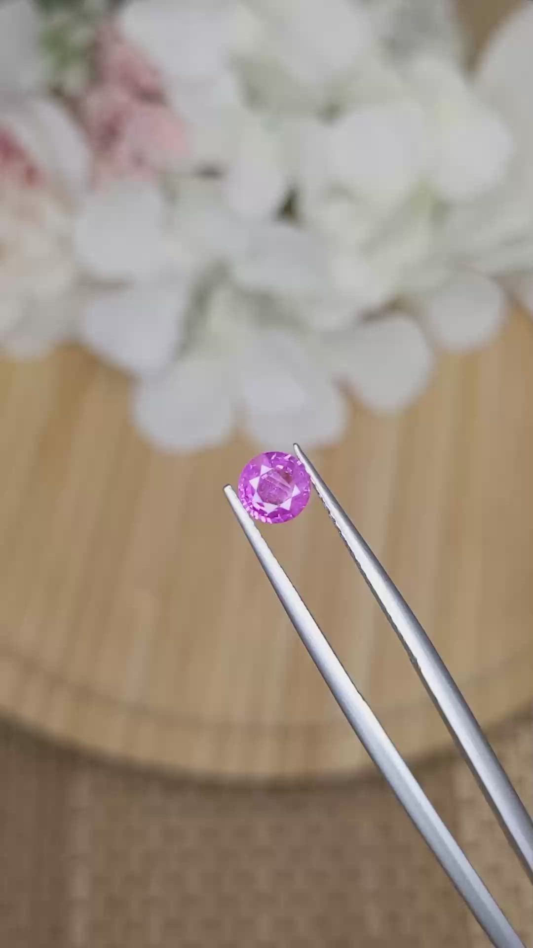 0.72 Ct. Pinkish Purple Sapphire from Ceylon (Sri Lanka) Size Video