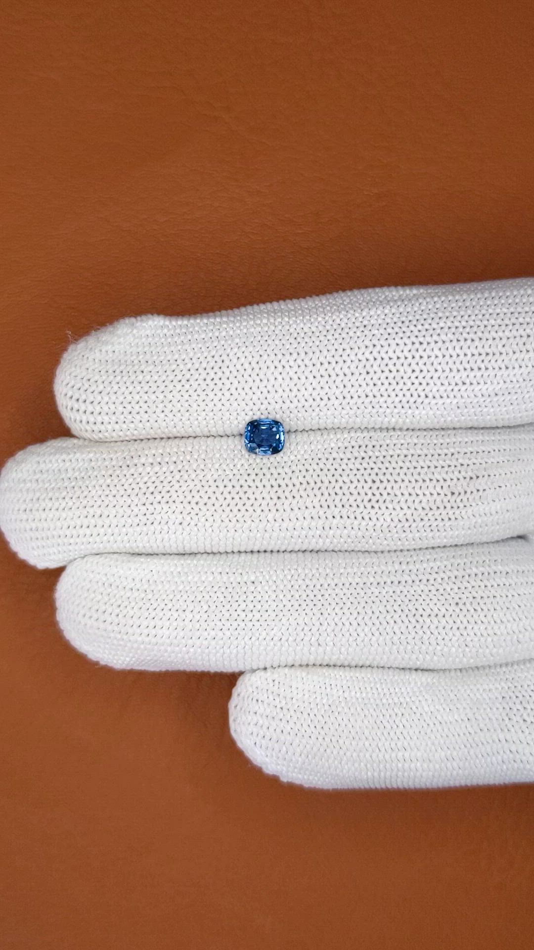 0.67 Ct. Blue Sapphire from Madagascar Size Video