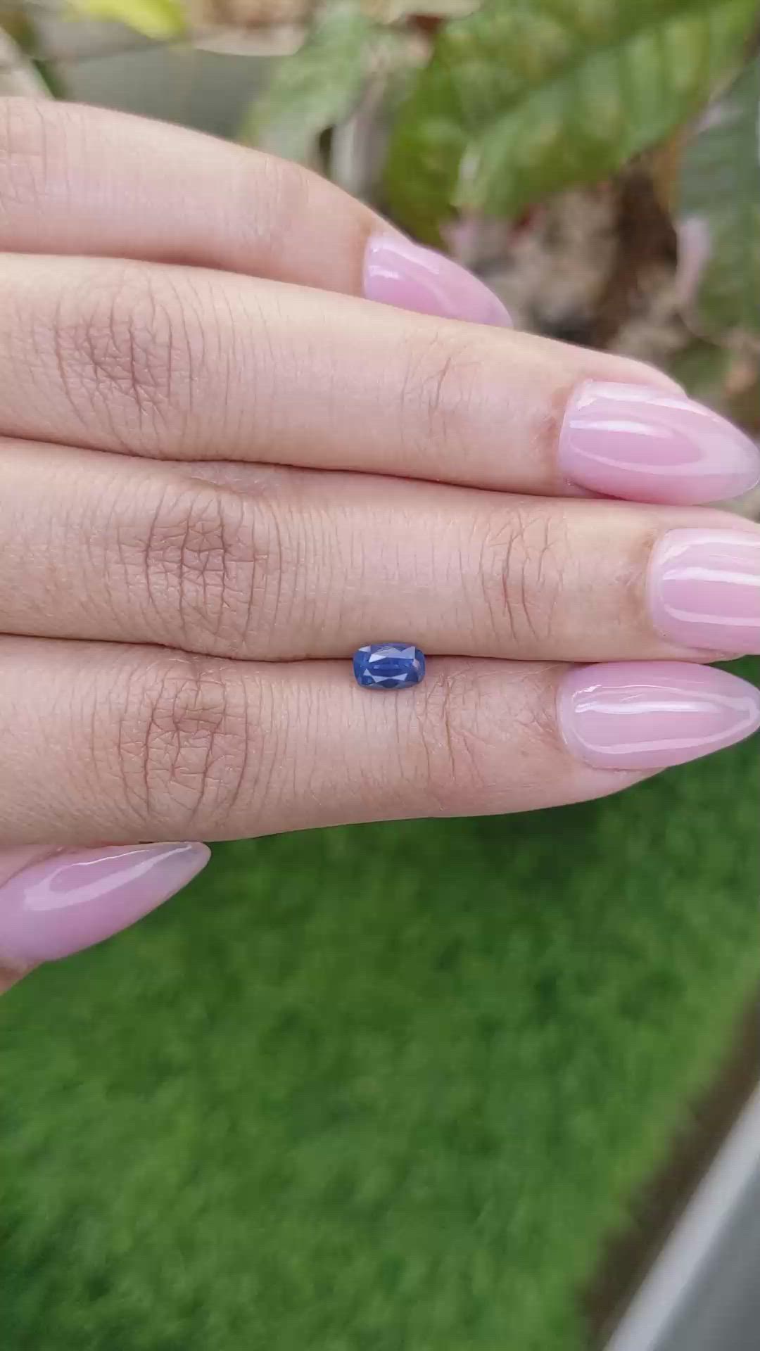 0.67 Ct. Blue Sapphire from Madagascar Size Video