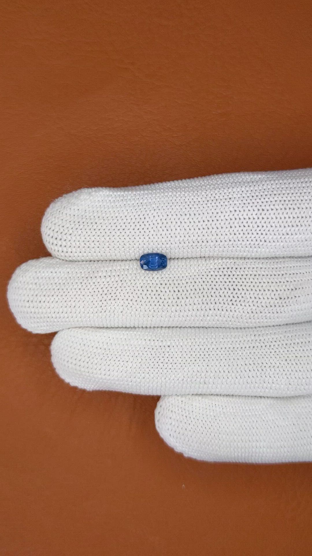0.67 Ct. Blue Sapphire from Madagascar Size Video