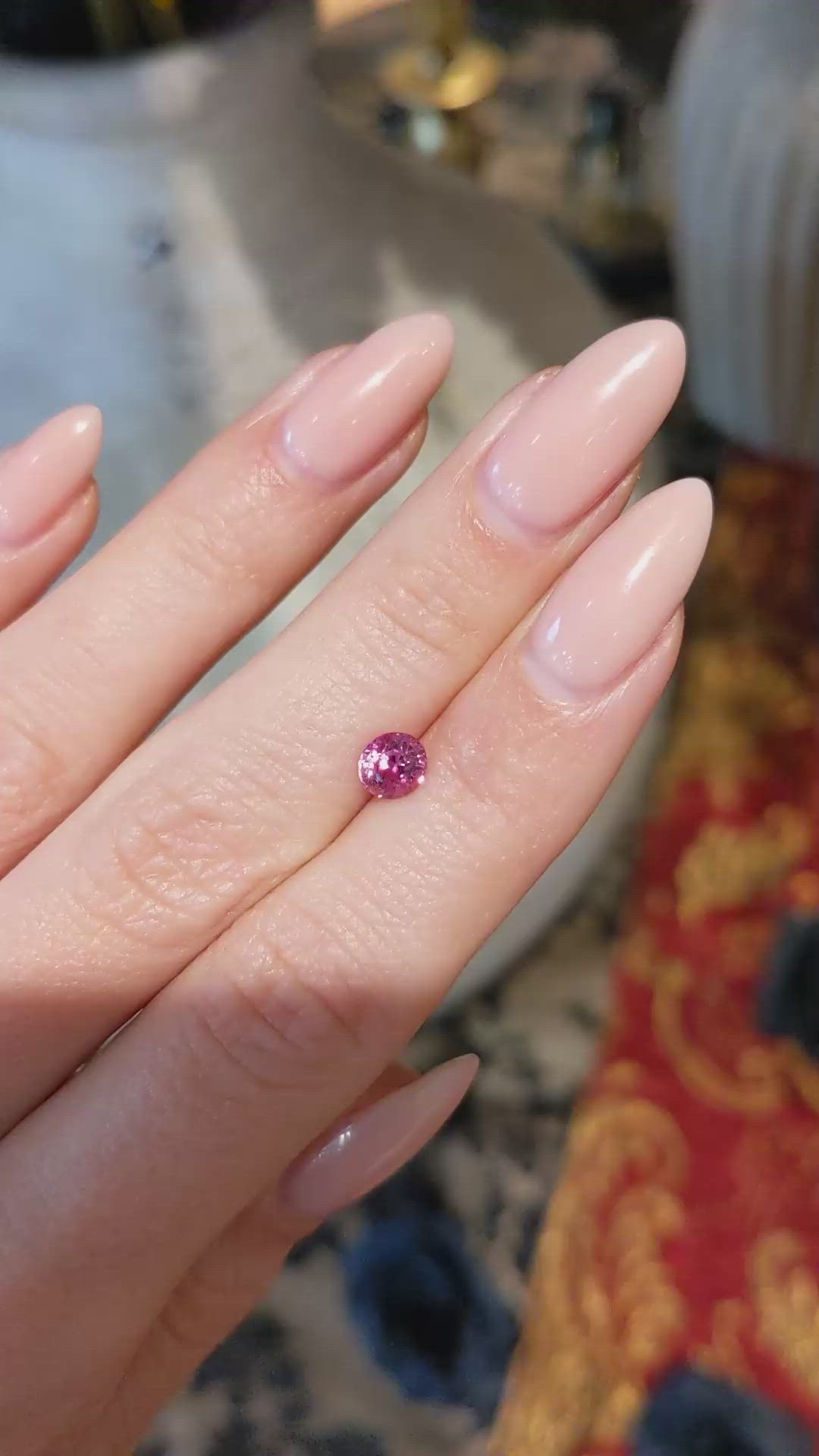 0.87 Ct. Padparadscha Sapphire from Ceylon (Sri Lanka) Size Video