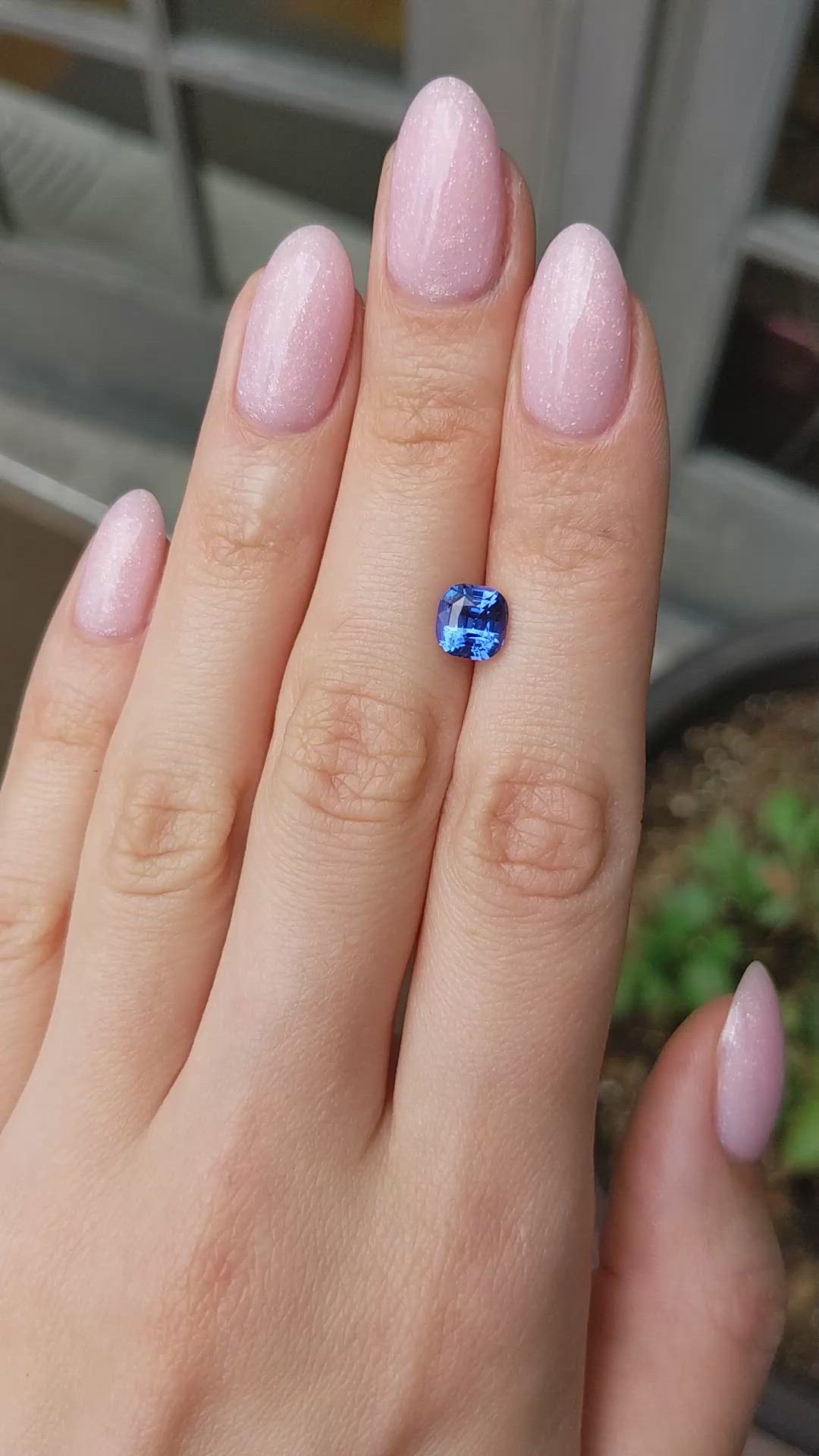2.11 Ct. Blue Sapphire from Ceylon (Sri Lanka) Size Video