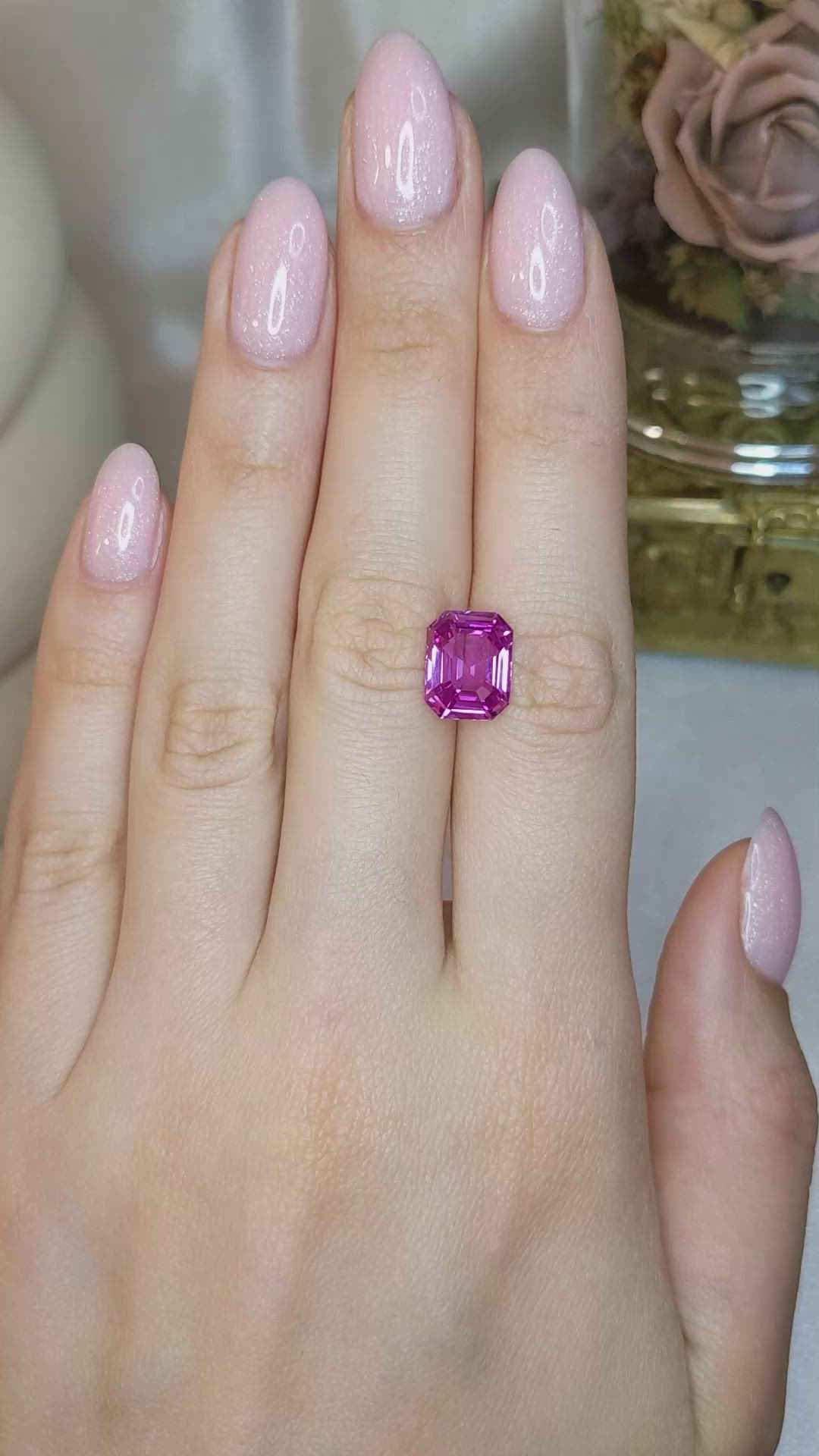 6.27 Ct. Pink Sapphire from Ceylon (Sri Lanka) Size Video