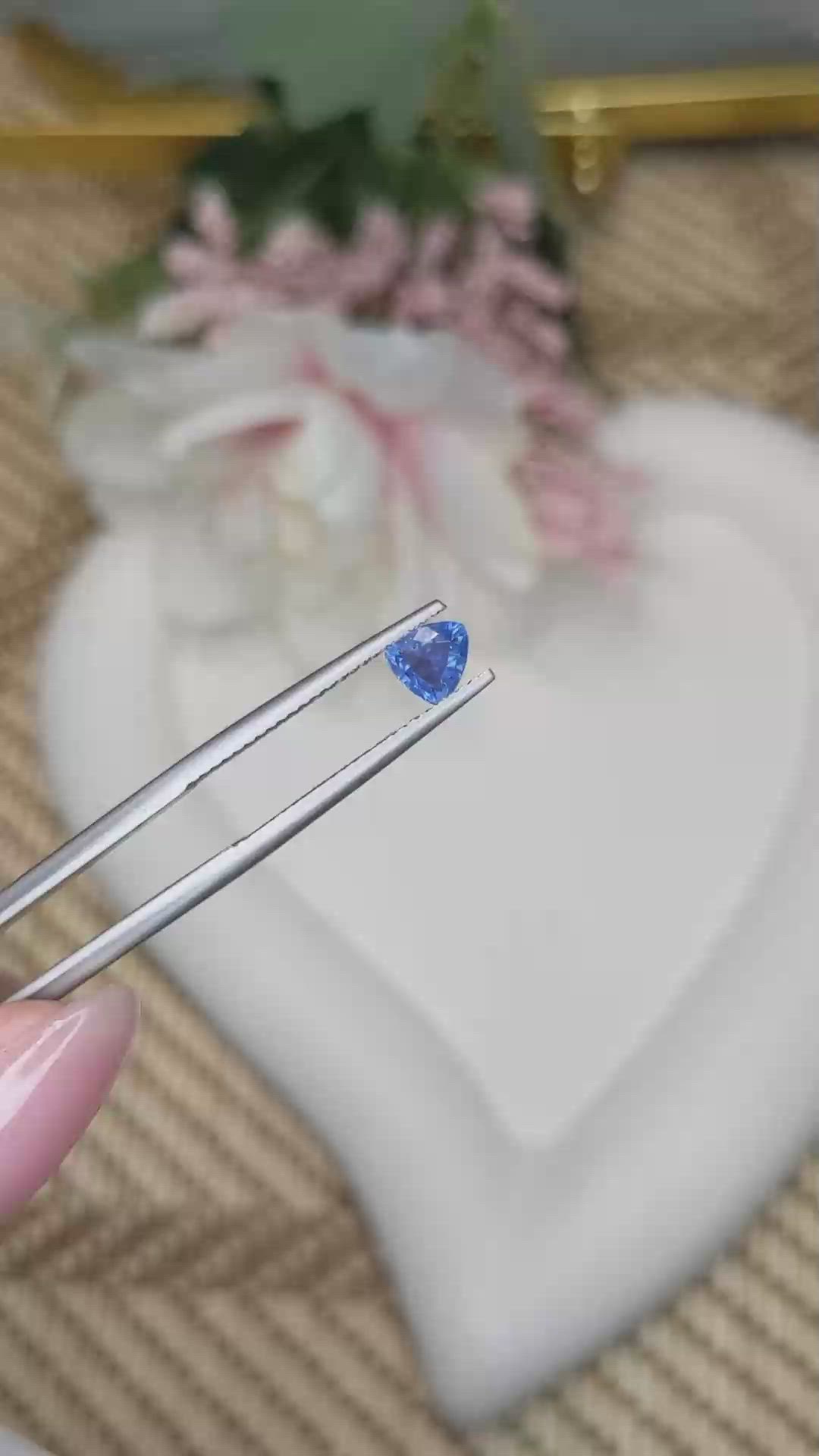0.63 Ct. Blue Sapphire from Madagascar Size Video