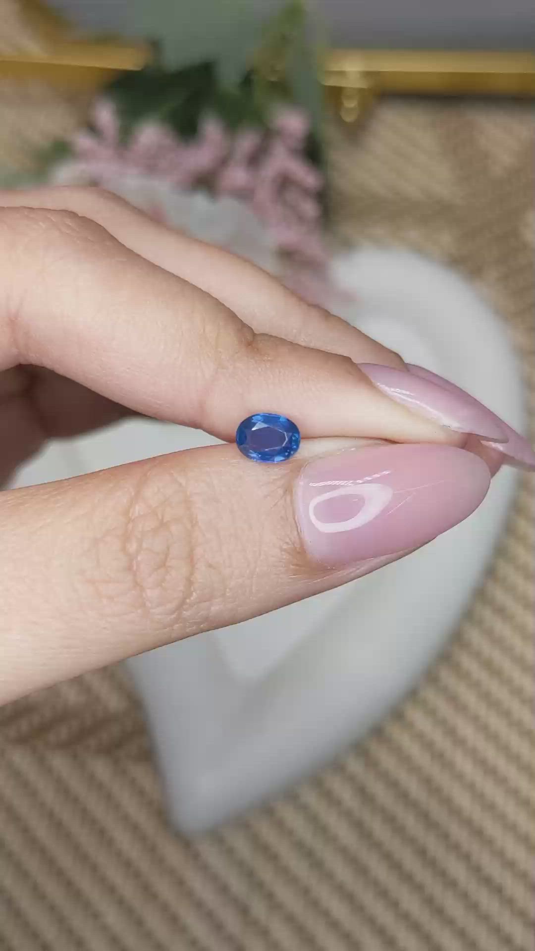 0.65 Ct. Blue Sapphire from Madagascar Size Video