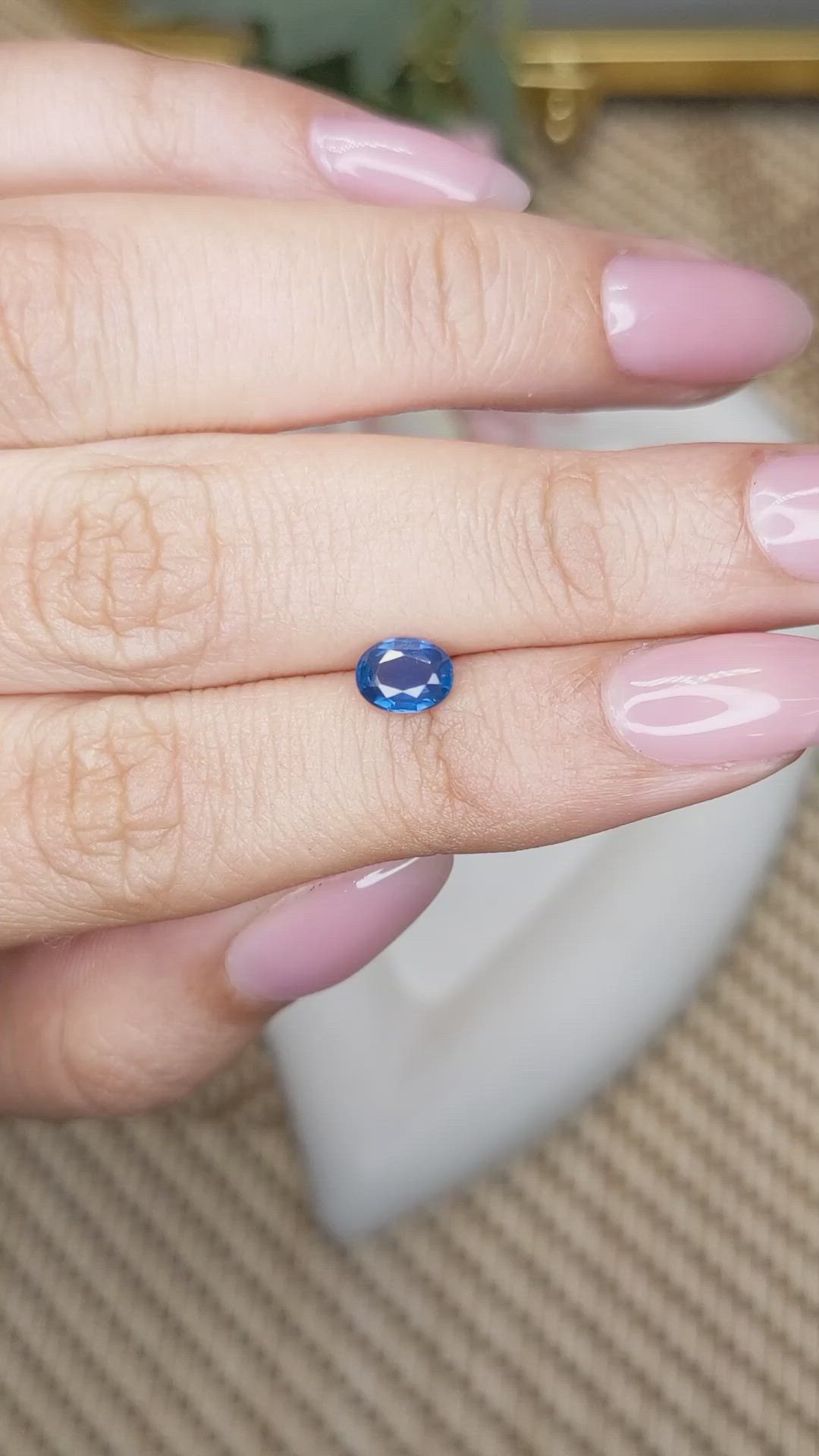 0.65 Ct. Blue Sapphire from Madagascar Size Video