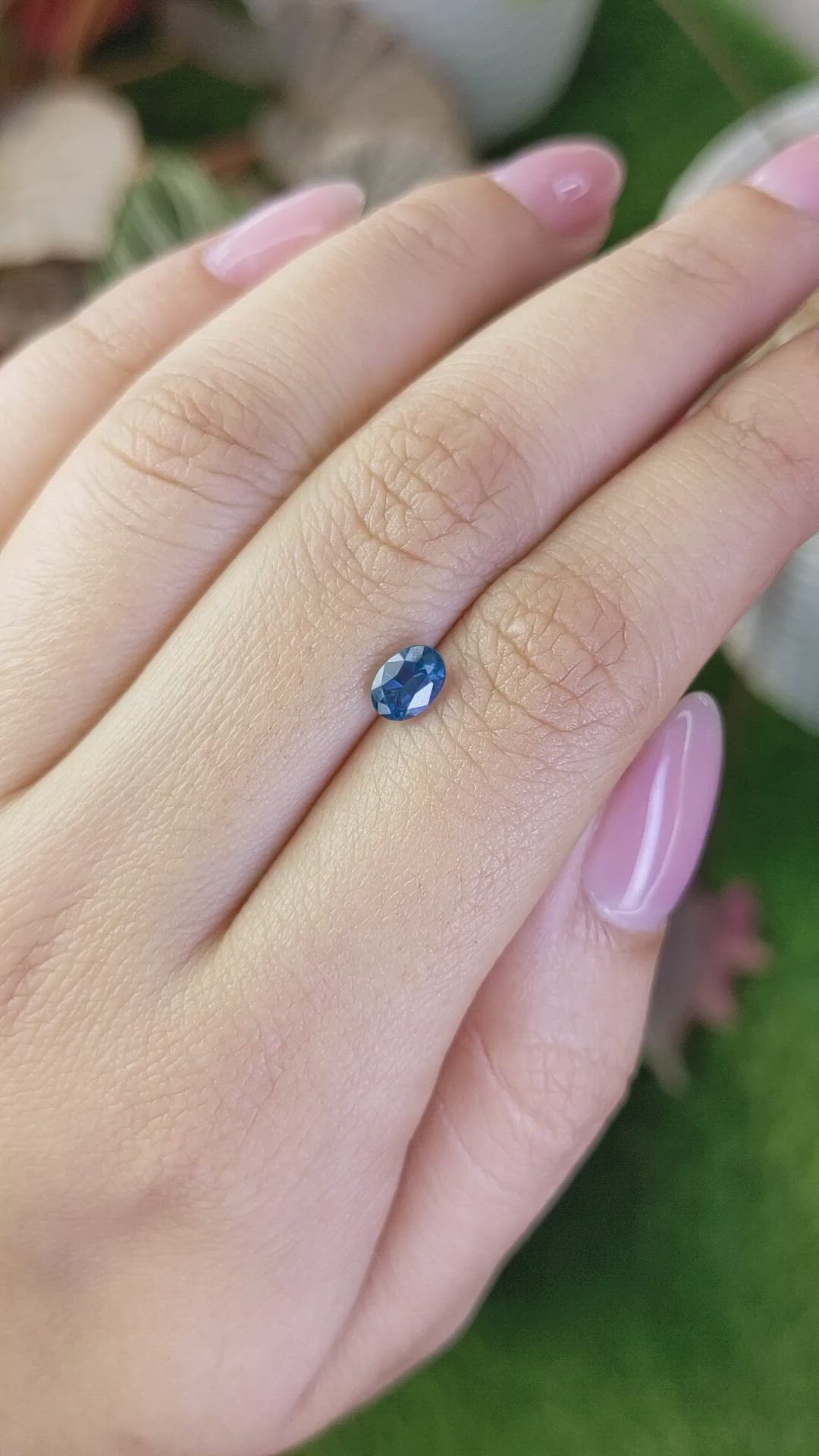 0.81 Ct. Greenish Blue Sapphire from Madagascar Size Video