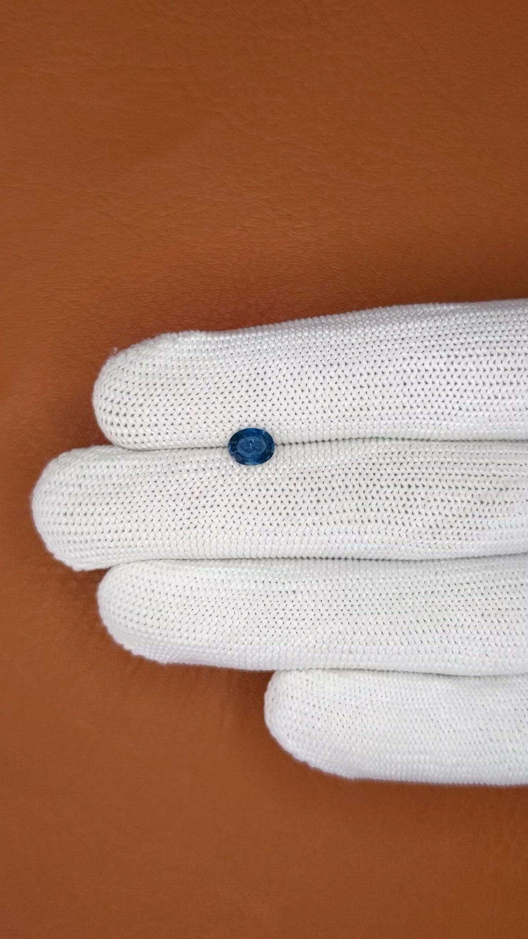 0.76 Ct. Blue Sapphire from Madagascar Size Video