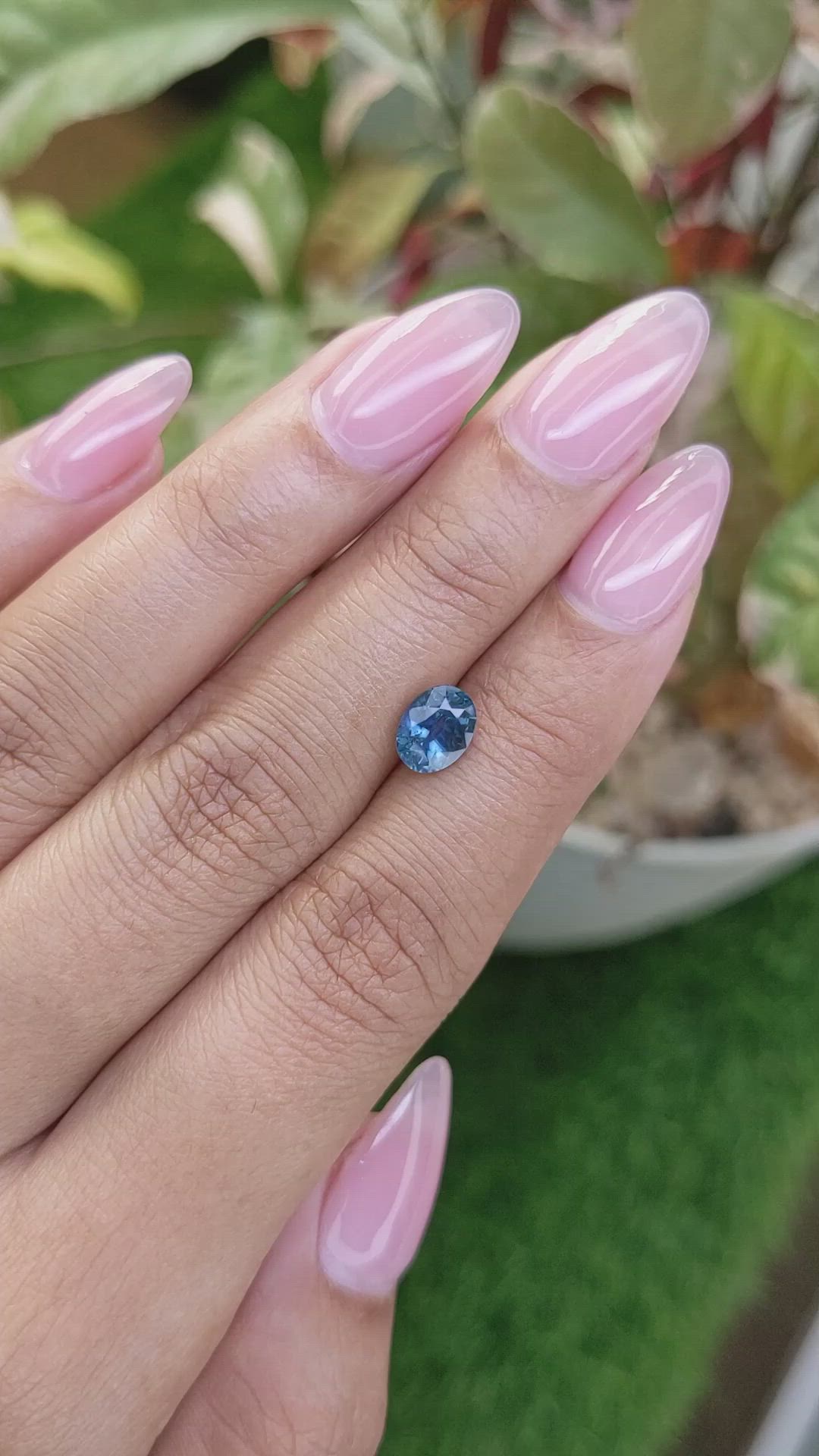 1.44 Ct. Greenish Blue Sapphire from Madagascar Size Video