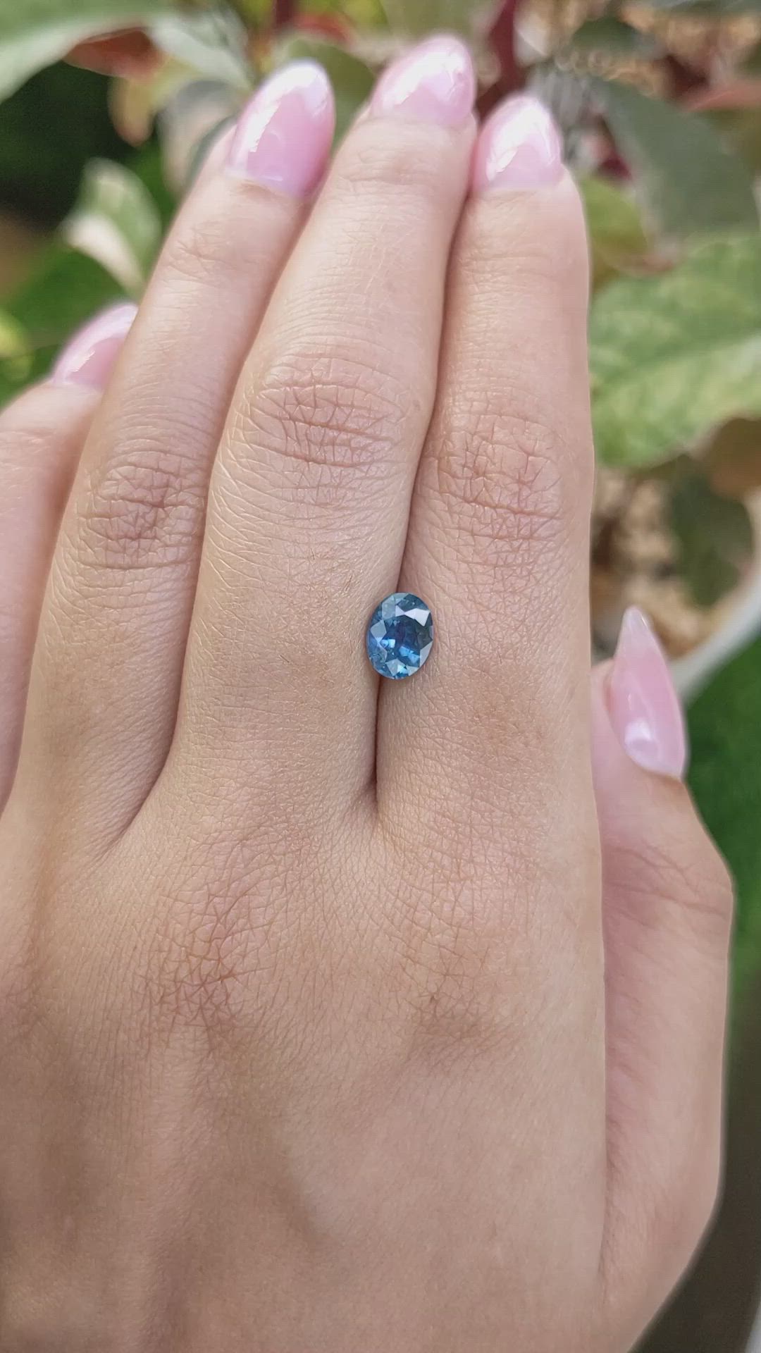 1.44 Ct. Greenish Blue Sapphire from Madagascar Size Video