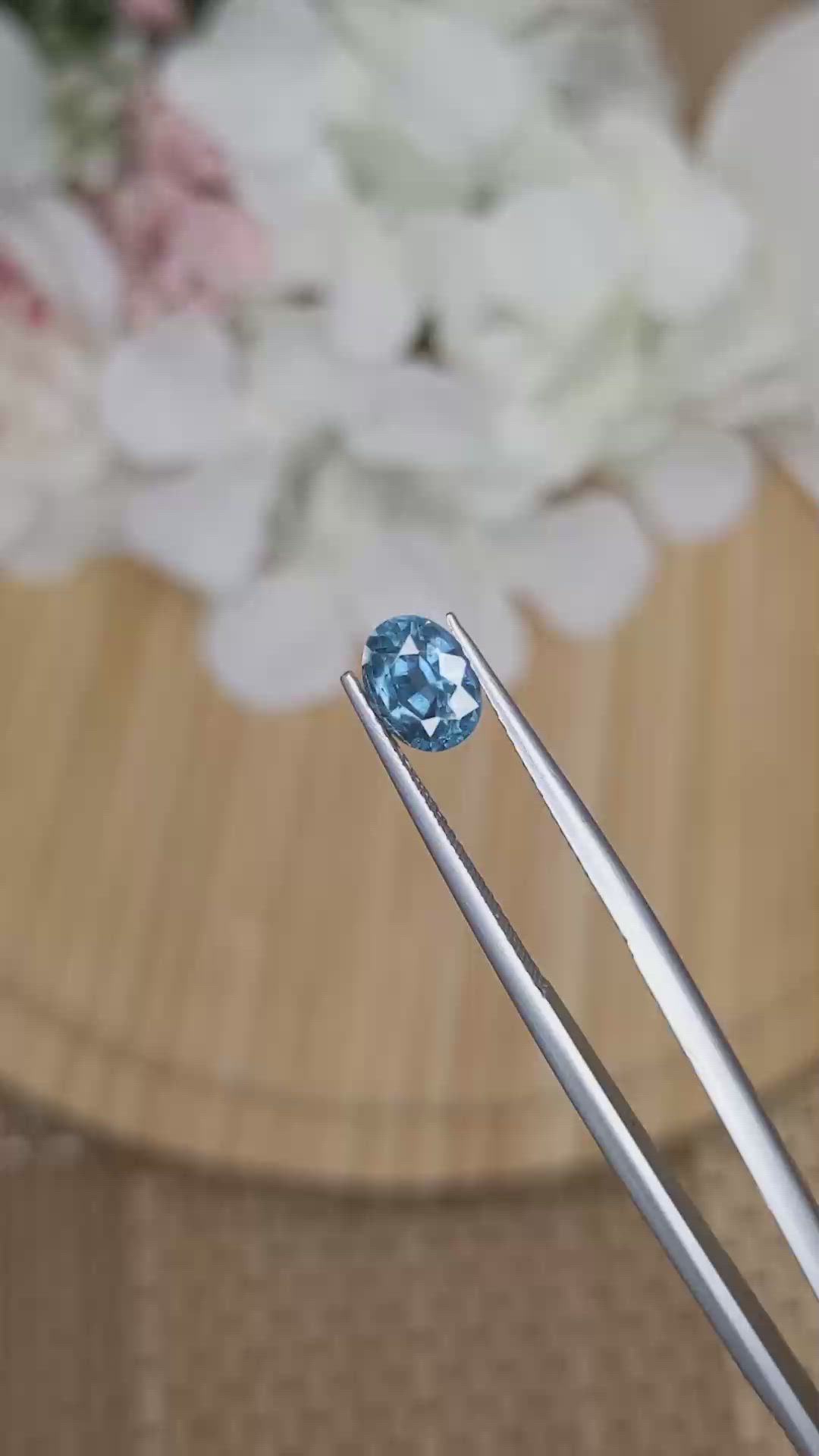 1.44 Ct. Greenish Blue Sapphire from Madagascar Size Video