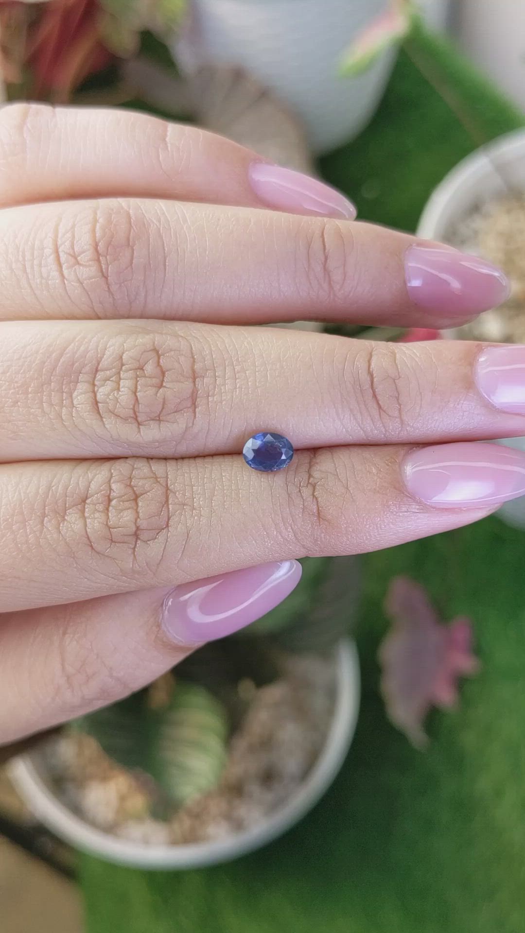 0.75 Ct. Purplish Blue Sapphire from Madagascar Size Video
