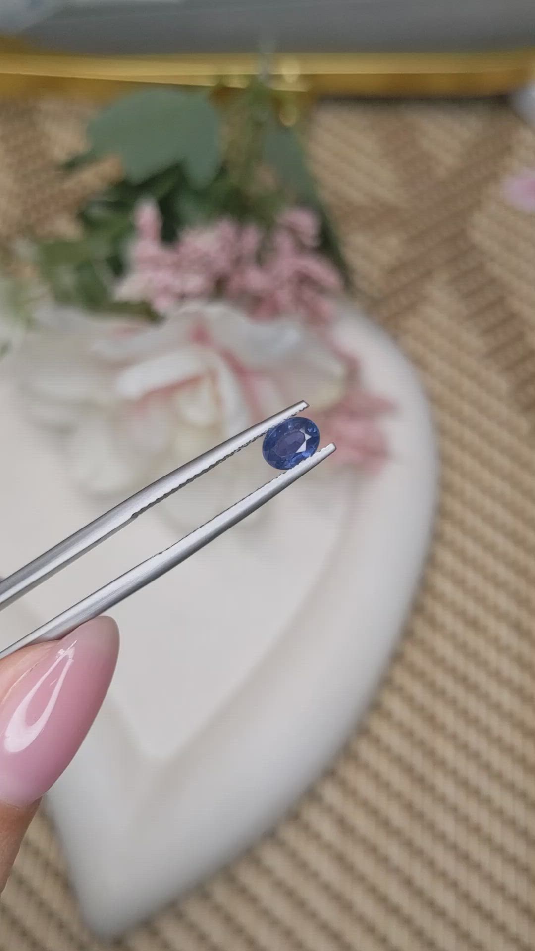 0.75 Ct. Purplish Blue Sapphire from Madagascar Size Video