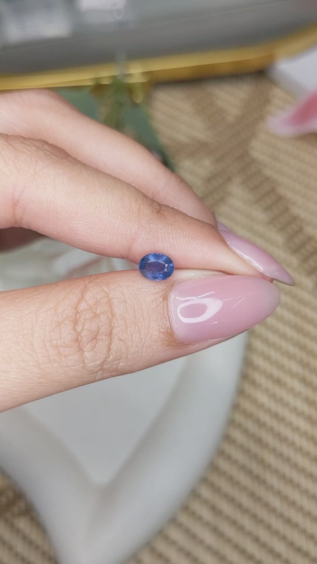 0.75 Ct. Purplish Blue Sapphire from Madagascar Size Video