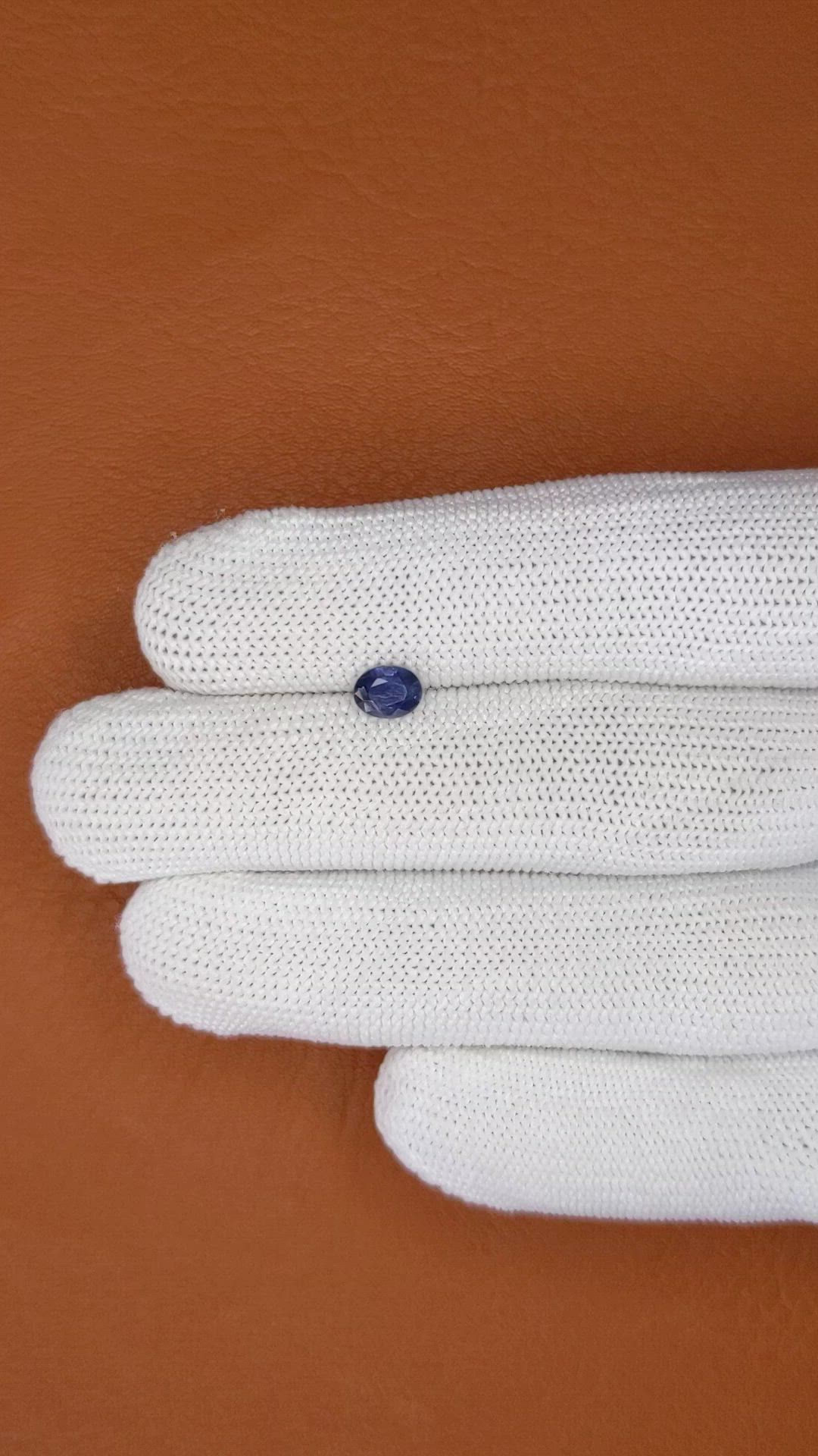0.75 Ct. Purplish Blue Sapphire from Madagascar Size Video