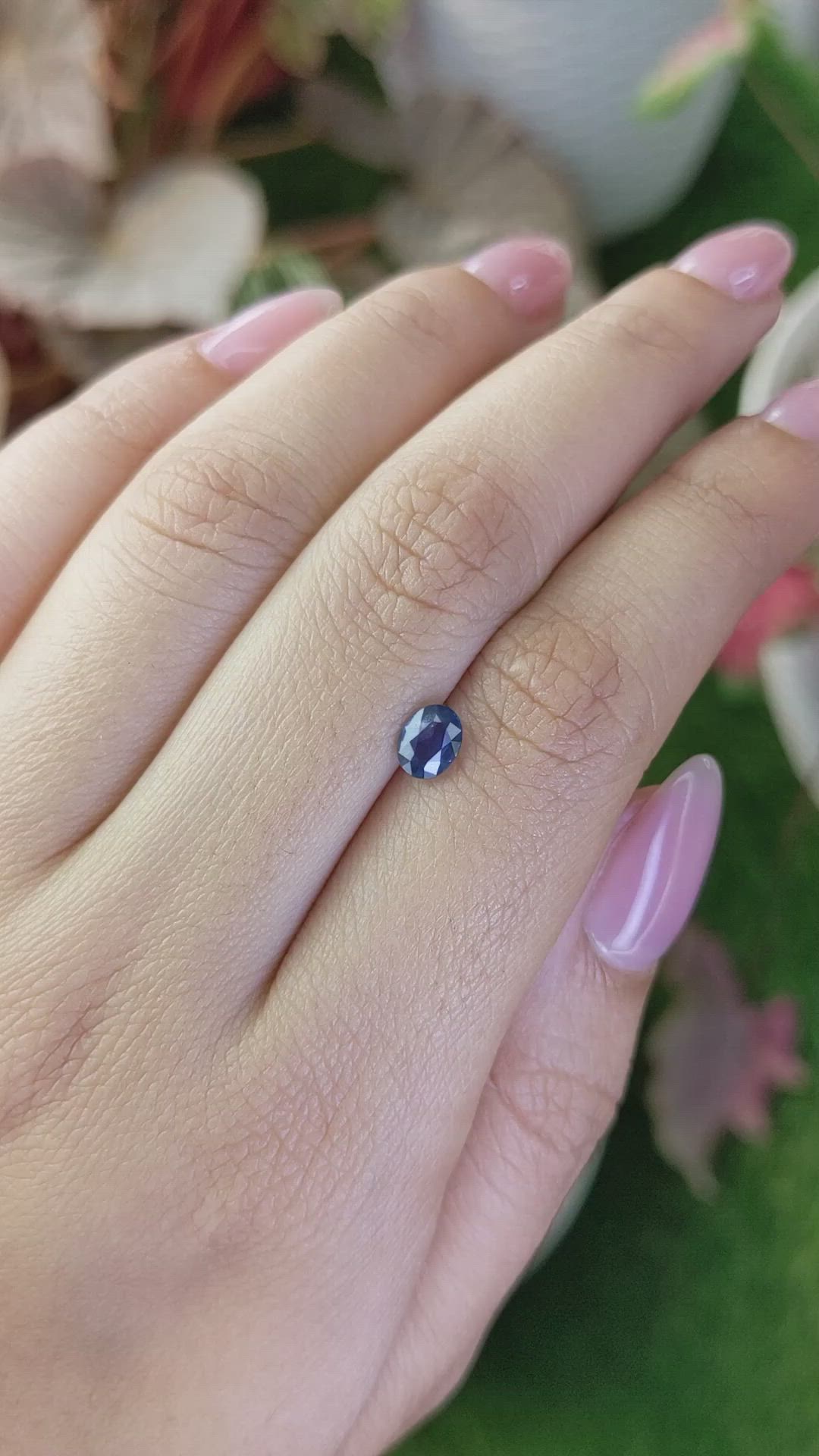 0.75 Ct. Purplish Blue Sapphire from Madagascar Size Video