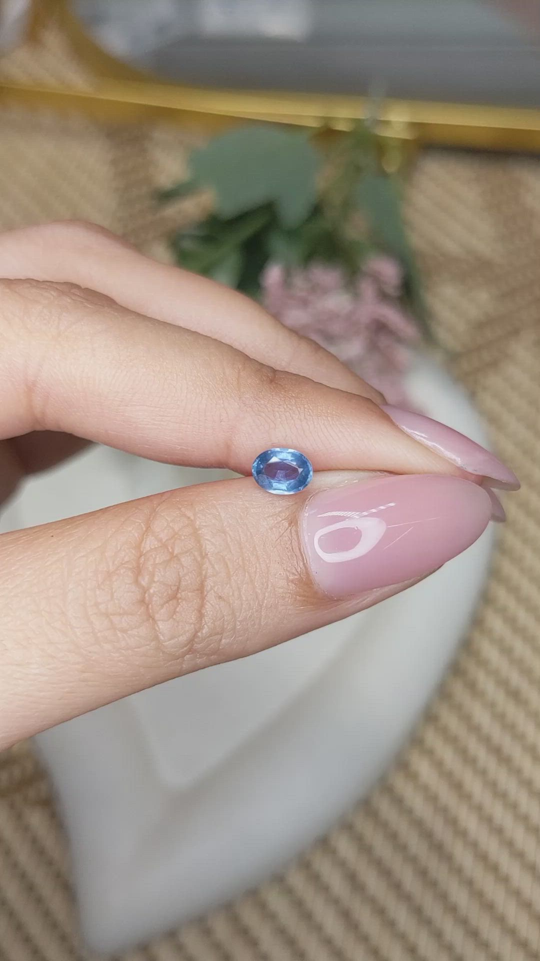 0.68 Ct. Blue Sapphire from Madagascar Size Video