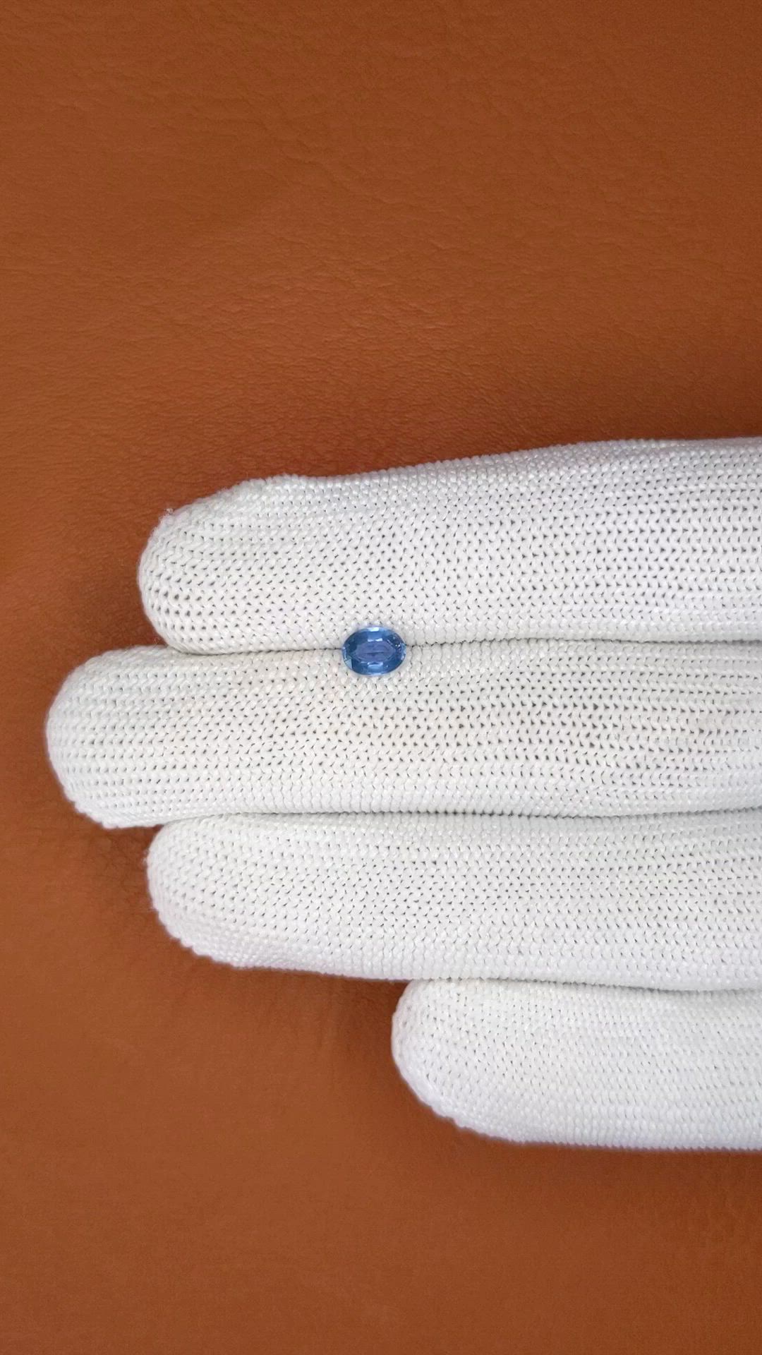 0.68 Ct. Blue Sapphire from Madagascar Size Video