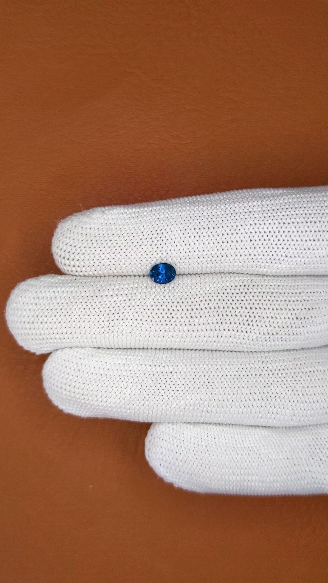 0.78 Ct. Blue Sapphire from Madagascar Size Video