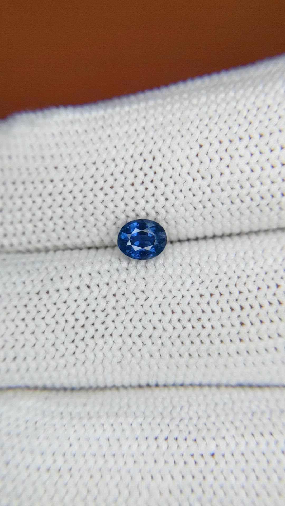 0.63 Ct. Blue Sapphire from Madagascar Size Video