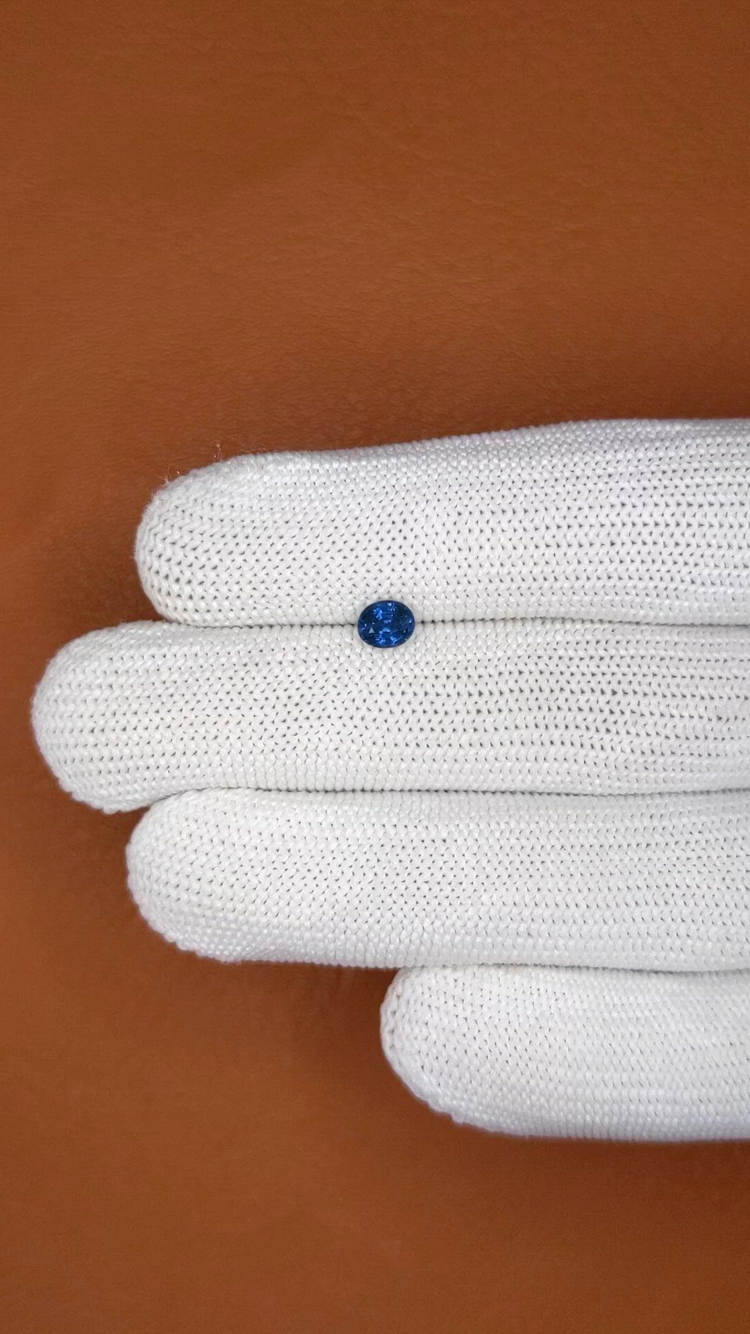 0.63 Ct. Blue Sapphire from Madagascar Size Video