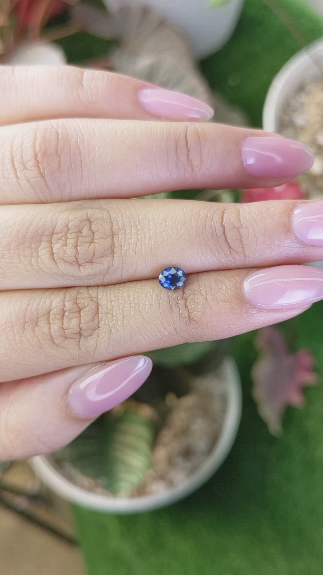 0.63 Ct. Blue Sapphire from Madagascar Size Video