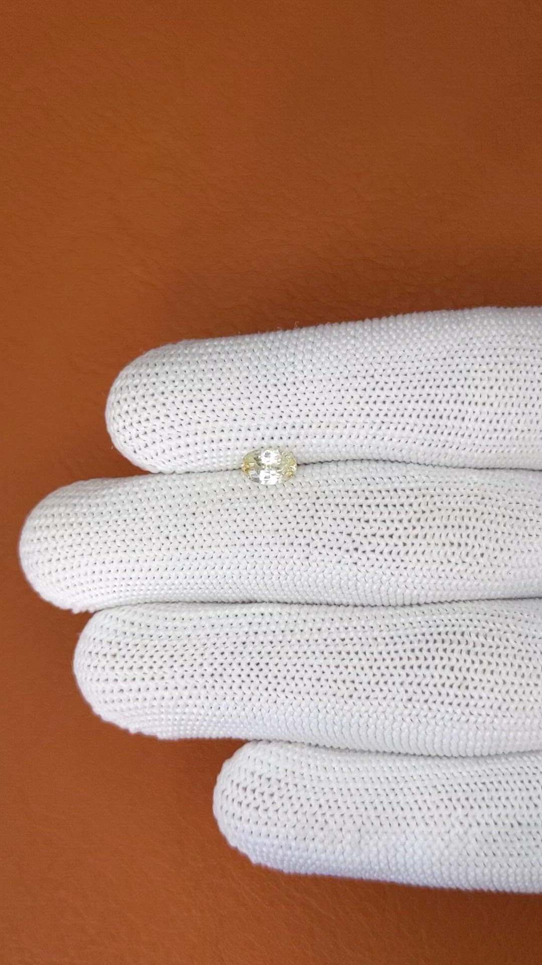 0.66 Ct. Yellow Sapphire from Ceylon (Sri Lanka) Size Video