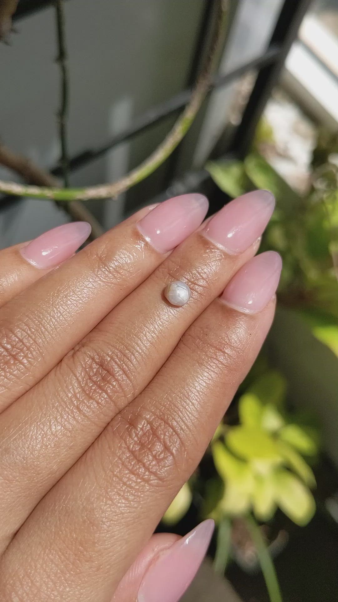 0.79 Ct. Greyish Blue Star Sapphire from Ceylon (Sri Lanka) Size Video