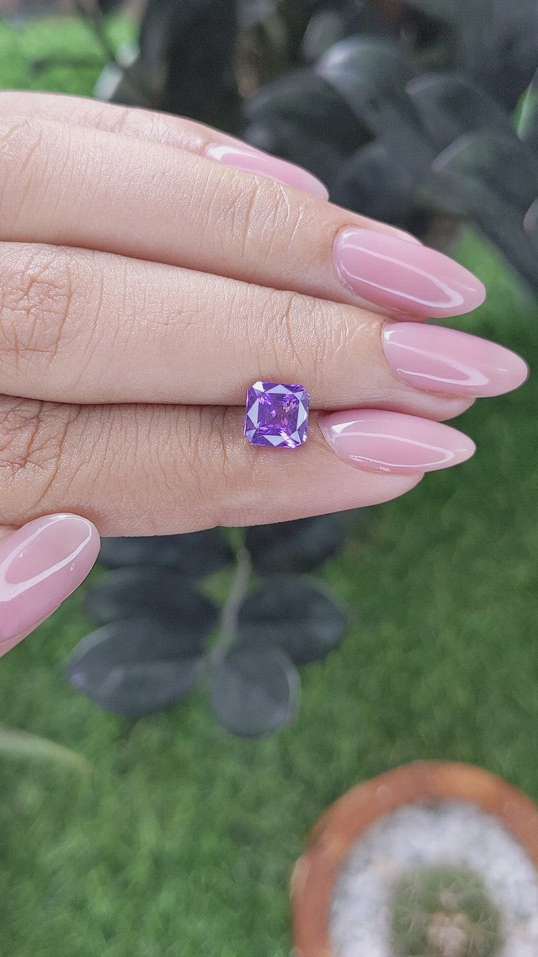1.59 Ct. Bluish Purple Sapphire from Madagascar Size Video